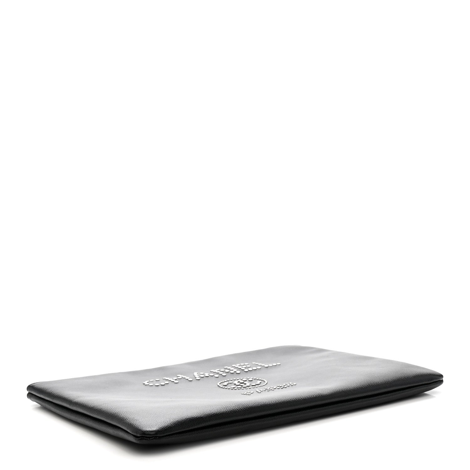Caviar Studded Medium Deauville Pouch Black