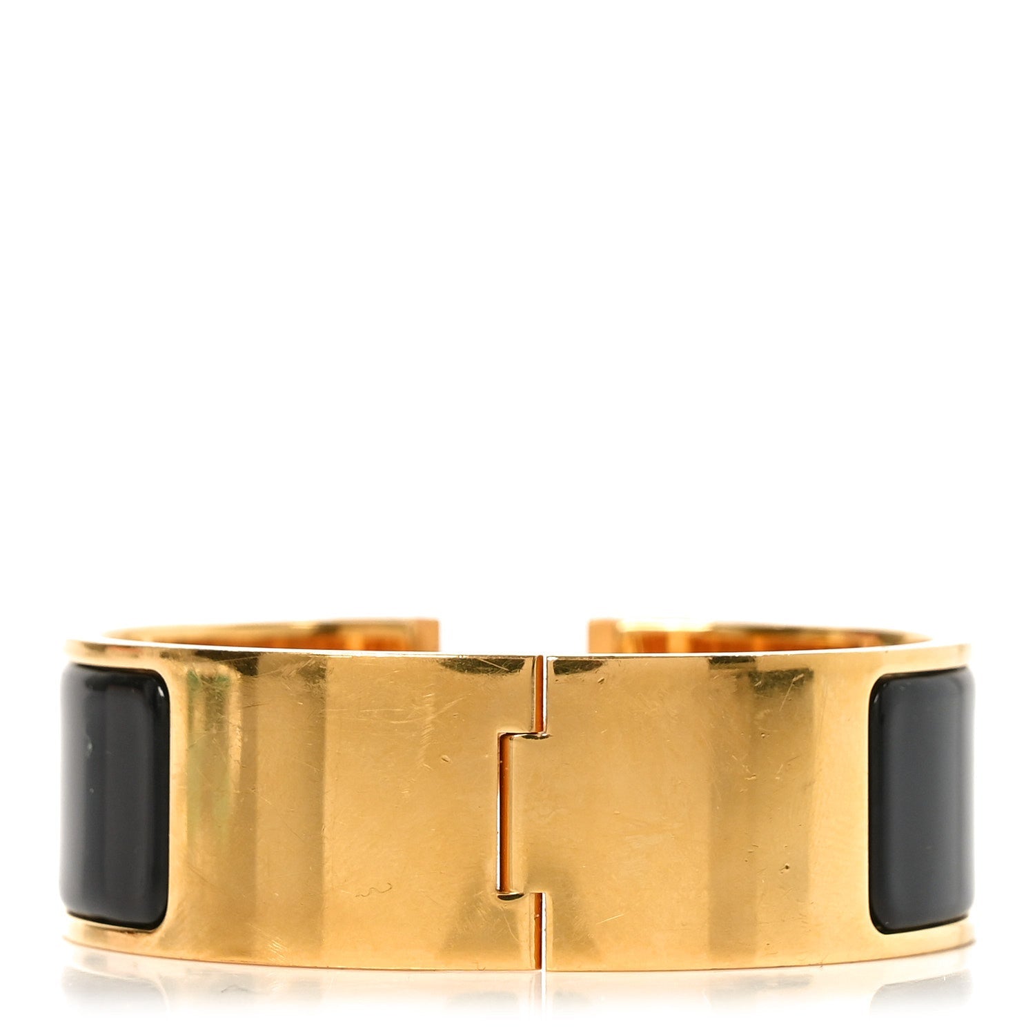 Enamel Wide Clic Clac H Bracelet Black
