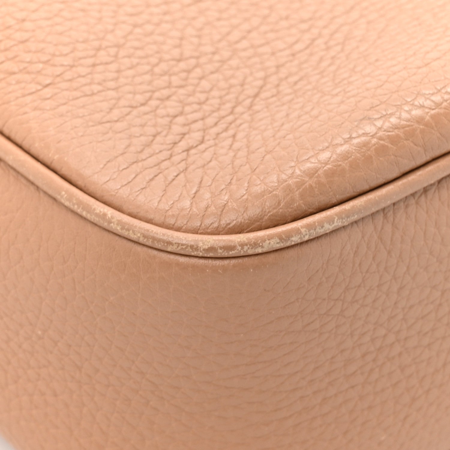 Pebbled Calfskin Small Soho Disco Bag Rose Beige