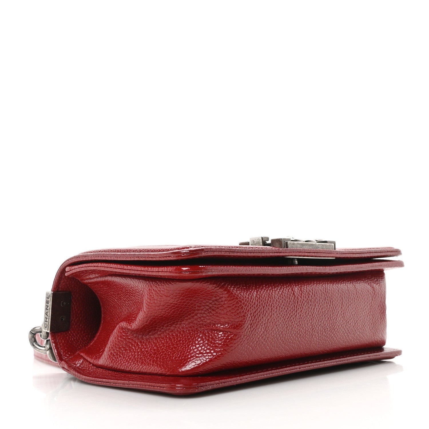 Caviar Quilted Small Boy Flap Dark Red