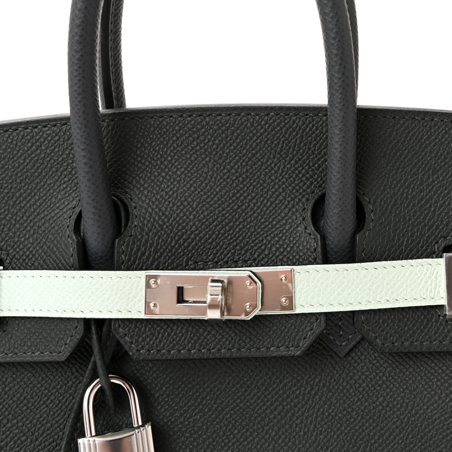 Epsom Tri-Color Birkin 25 Vert Fonce Ardoise Vert Peppermint