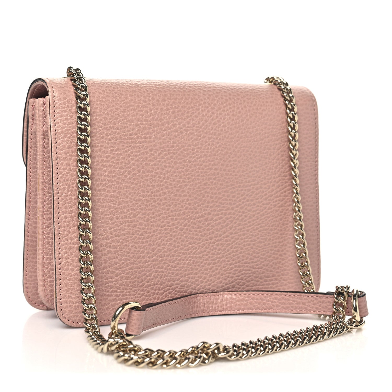 Dollar Calfskin Small Interlocking G Shoulder Bag Soft Pink