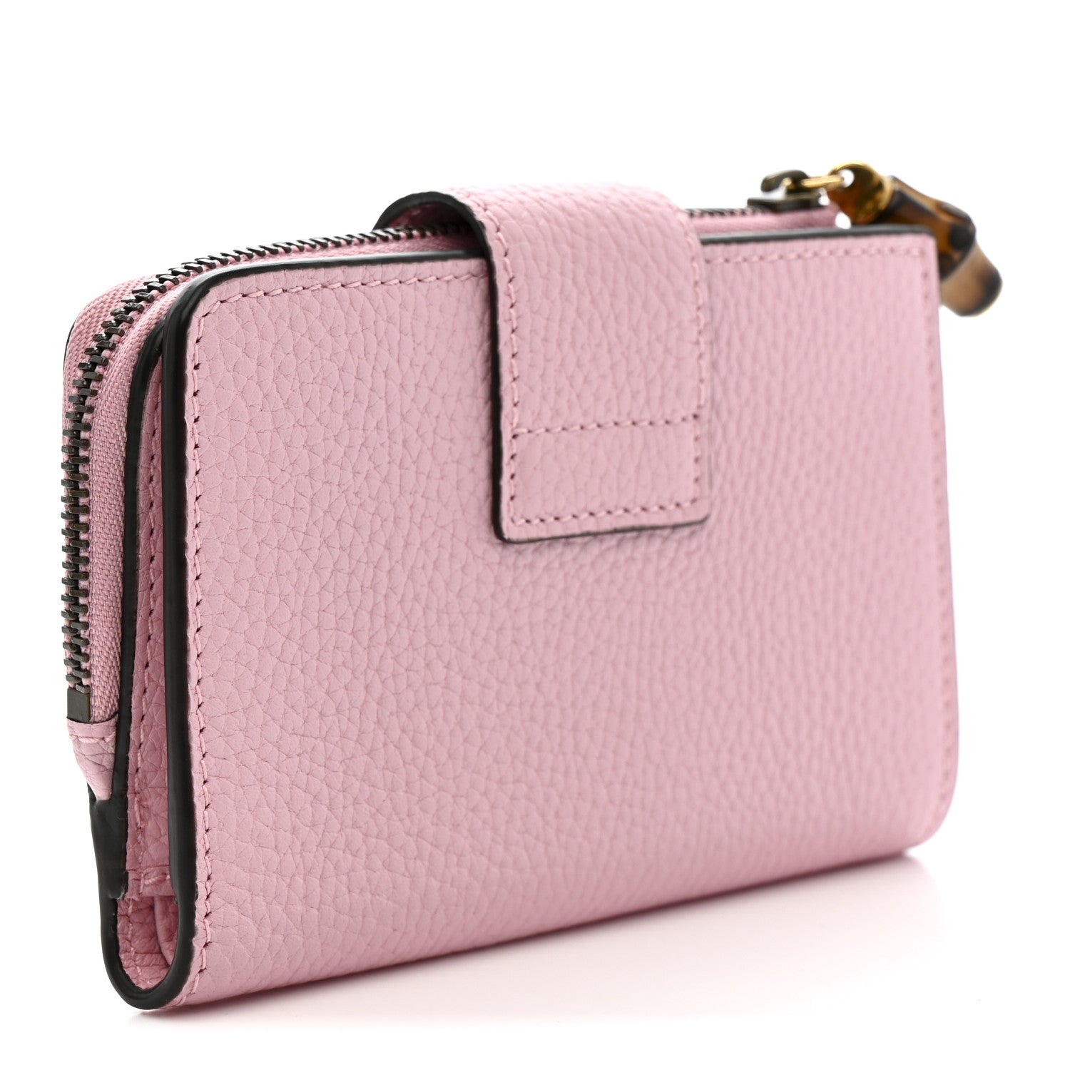 Piuma Calfskin Medium Bamboo Double G Wallet Pink