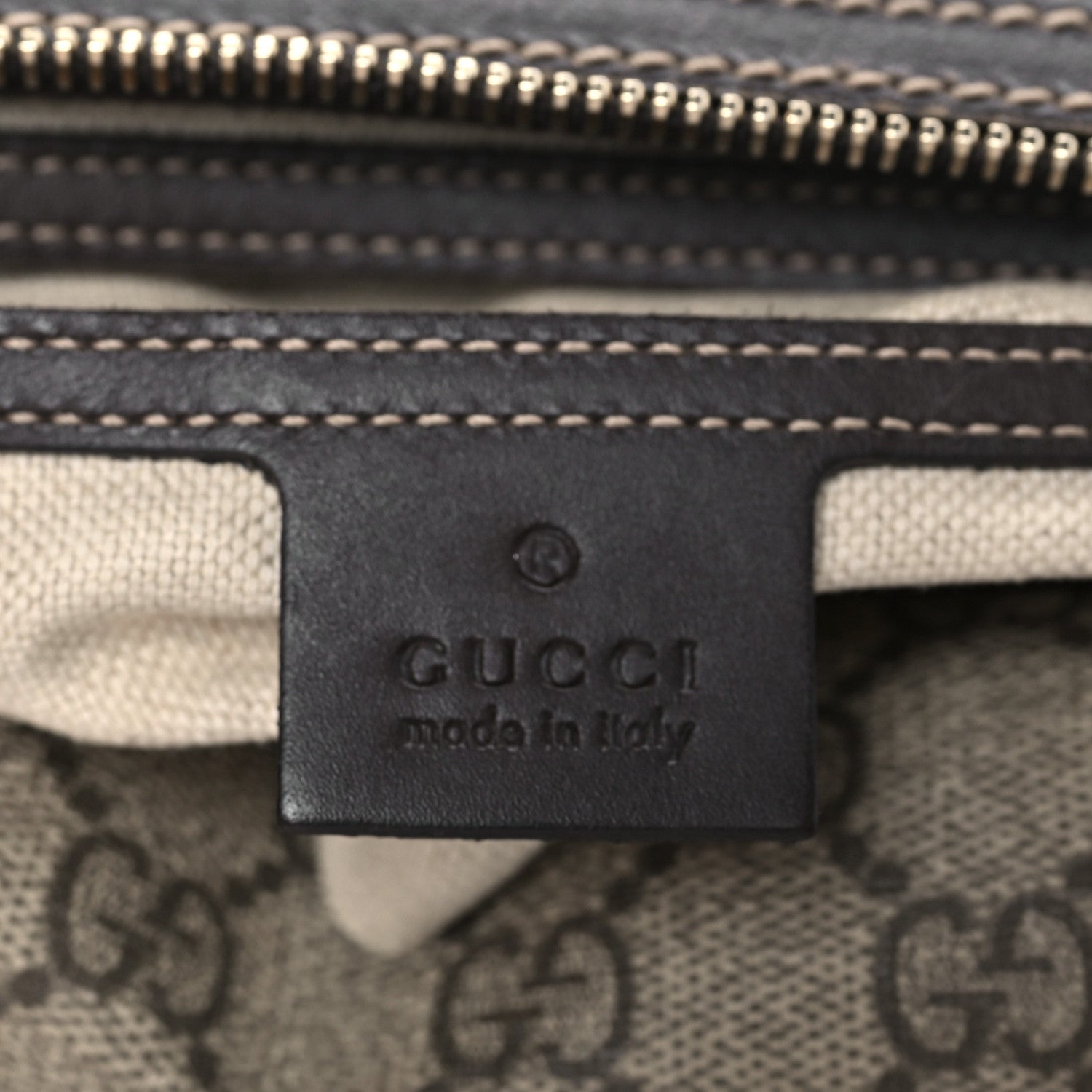 GG Supreme Monogram Belt Bag Dark Brown