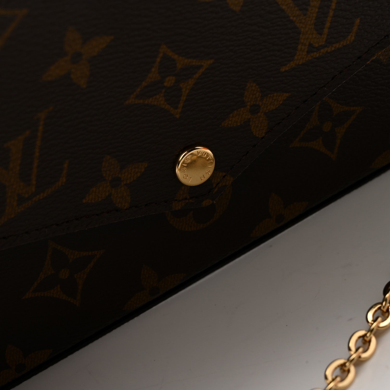 Monogram Pochette Felicie Chain Wallet Fuchsia