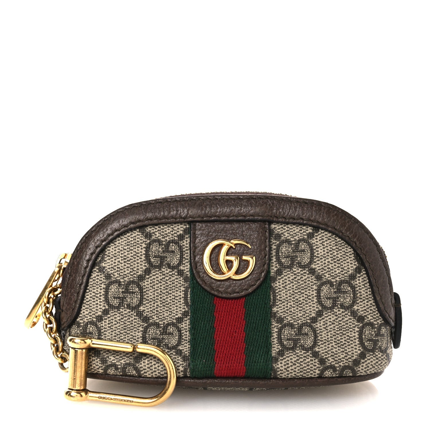 GG Supreme Monogram Web Ophidia Dome Key Pouch Beige New Acero