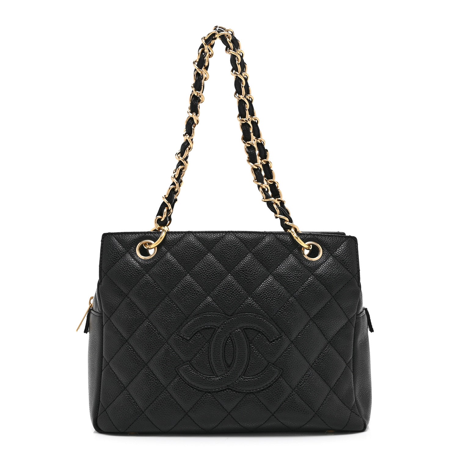 Caviar Quilted Petit Timeless Tote PTT Black