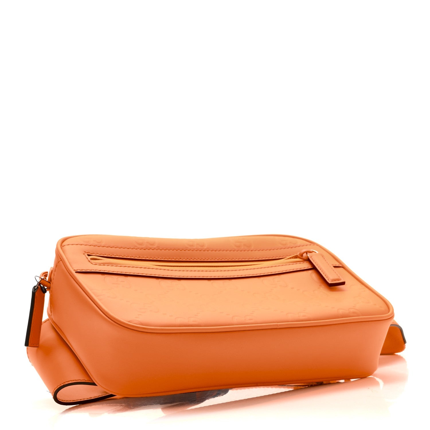 Rubber Effect Monogram GG Belt Bag New Orange Fluo