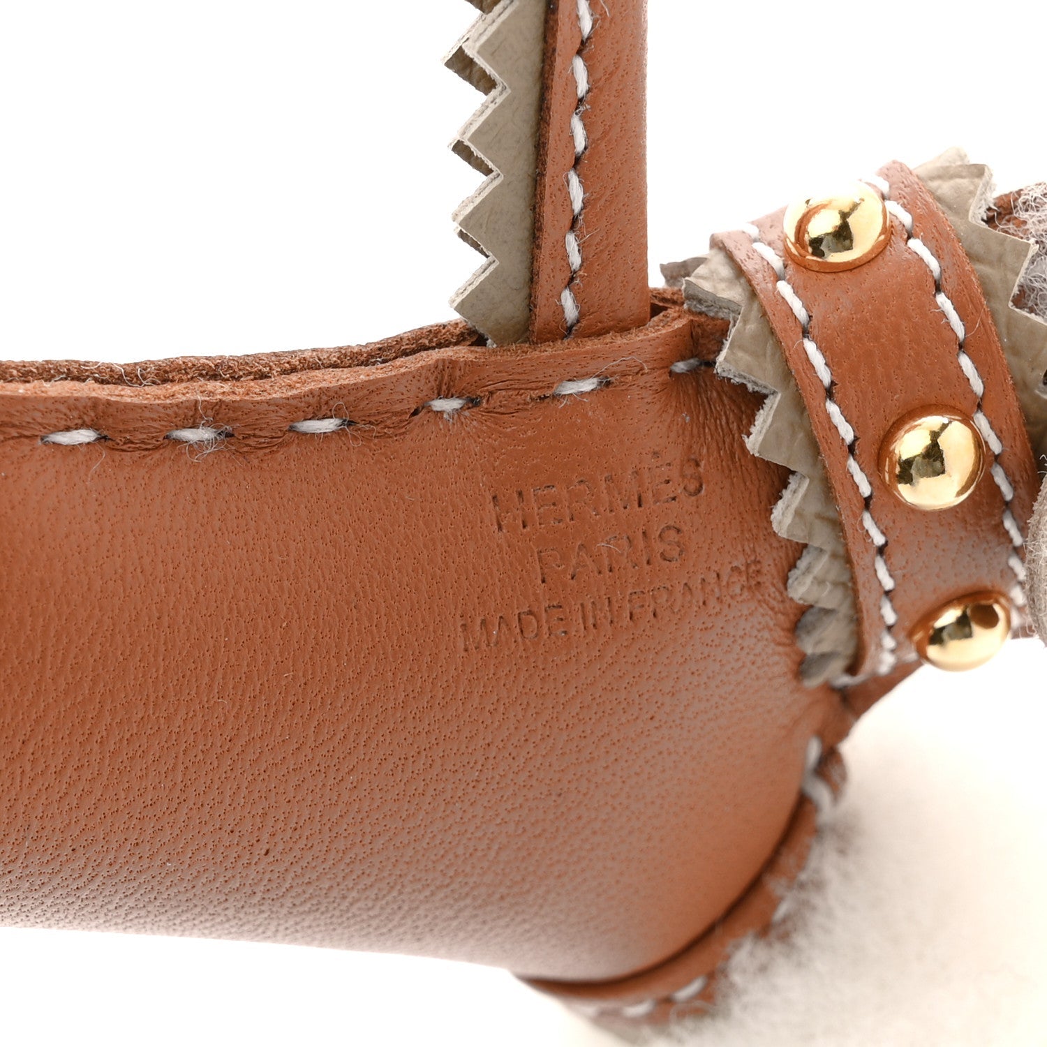 Milo Lambskin Epsom Shearling Budy Apic Charm Ecru Gold Poussiere