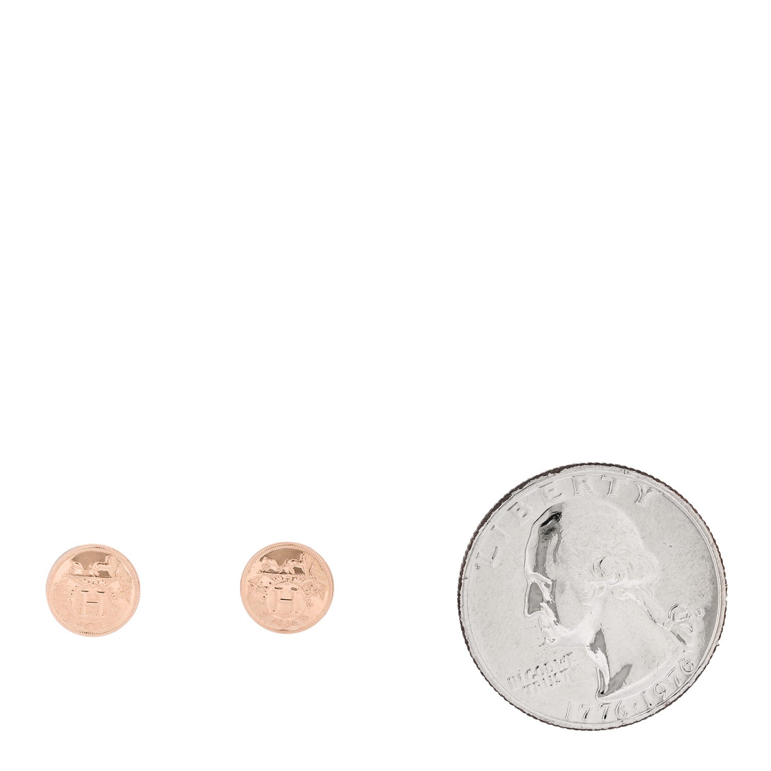 18K Rose Gold TPM Ex-Libris Stud Earrings