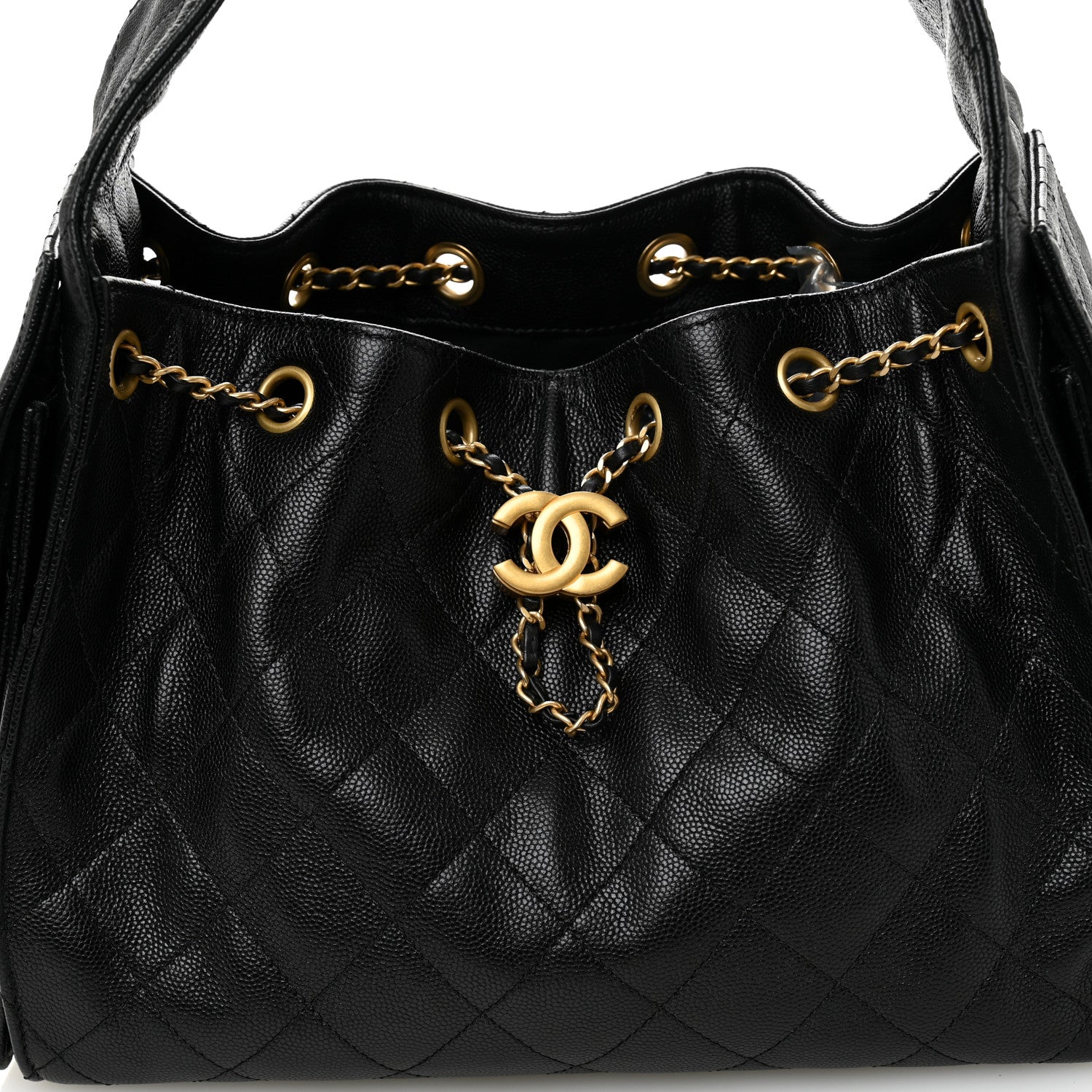 Caviar Quilted Small Chanel 25 Handbag Black