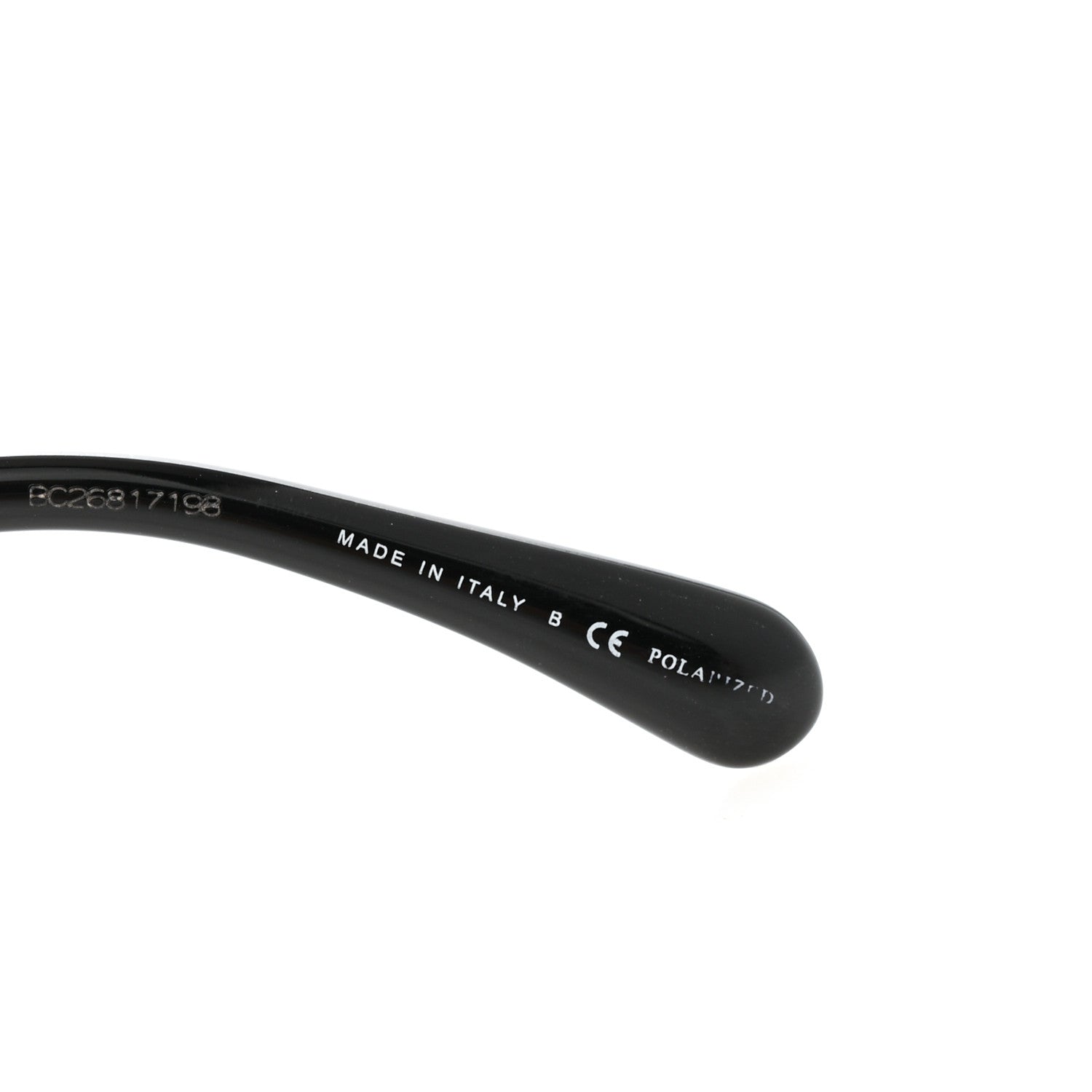 Acetate Strass Polarized Square Sunglasses 5422-B Black