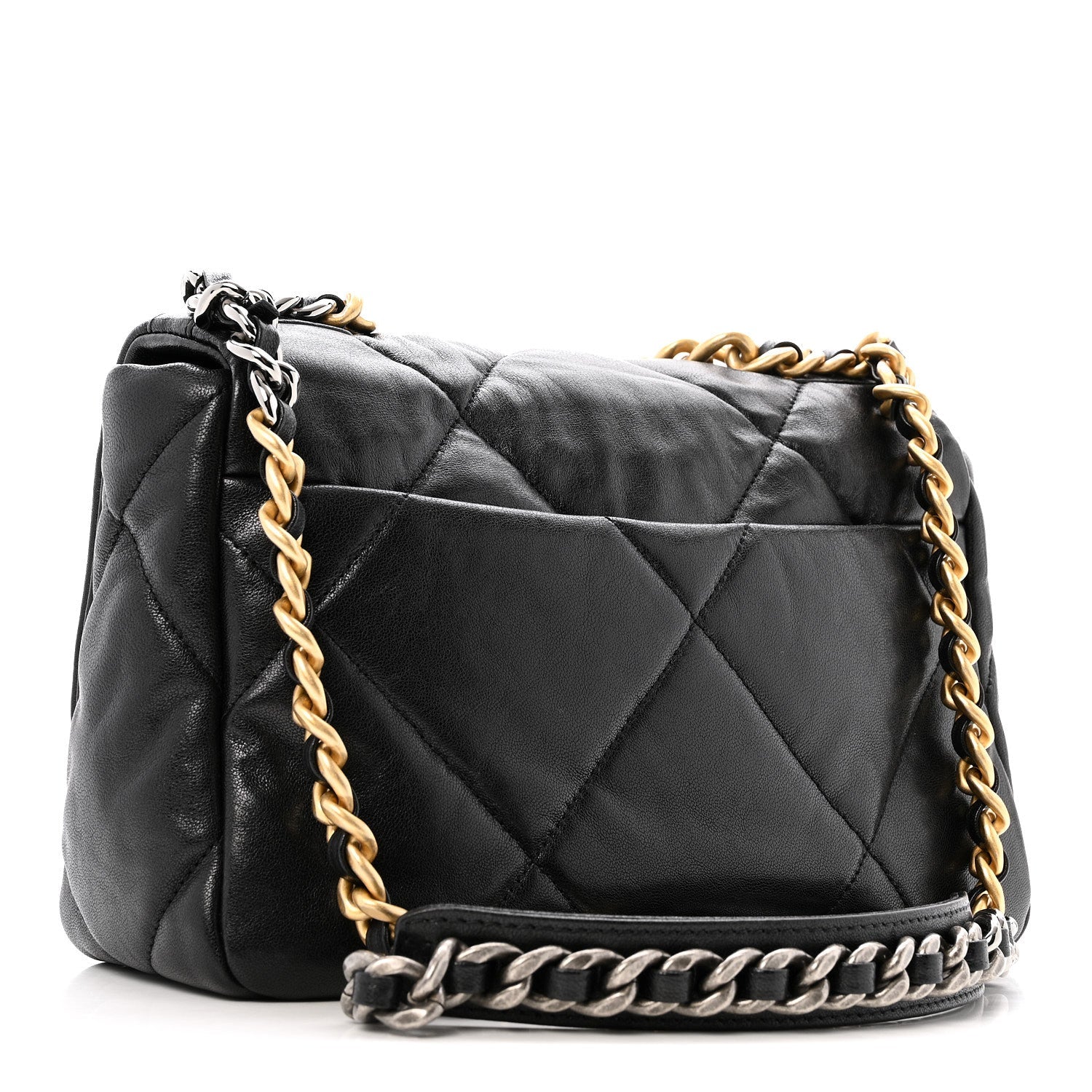 Goatskin Quilted Medium Chanel 19 Flap Black