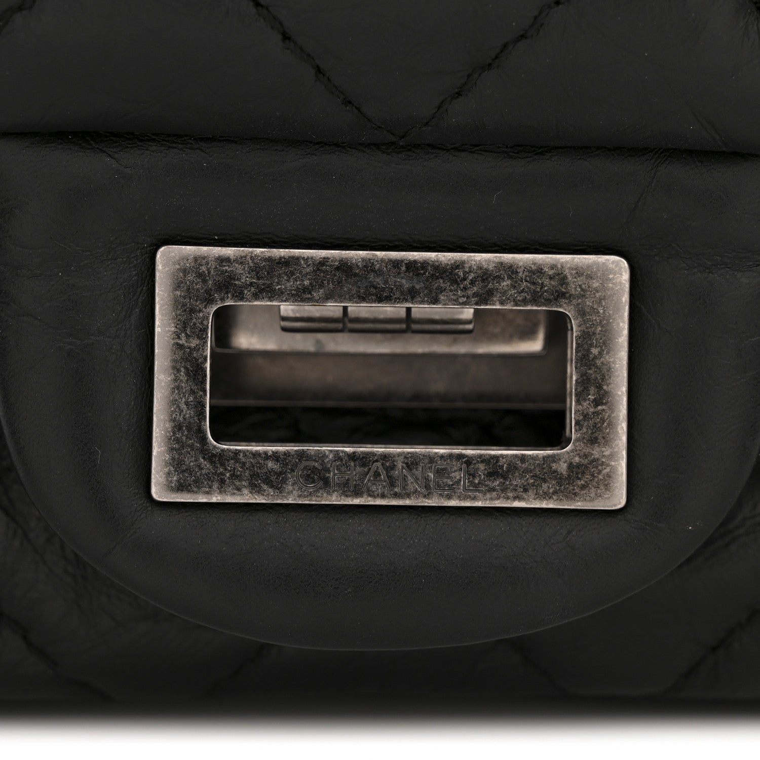 Aged Calfskin Quilted 2.55 Reissue 227 Flap Black