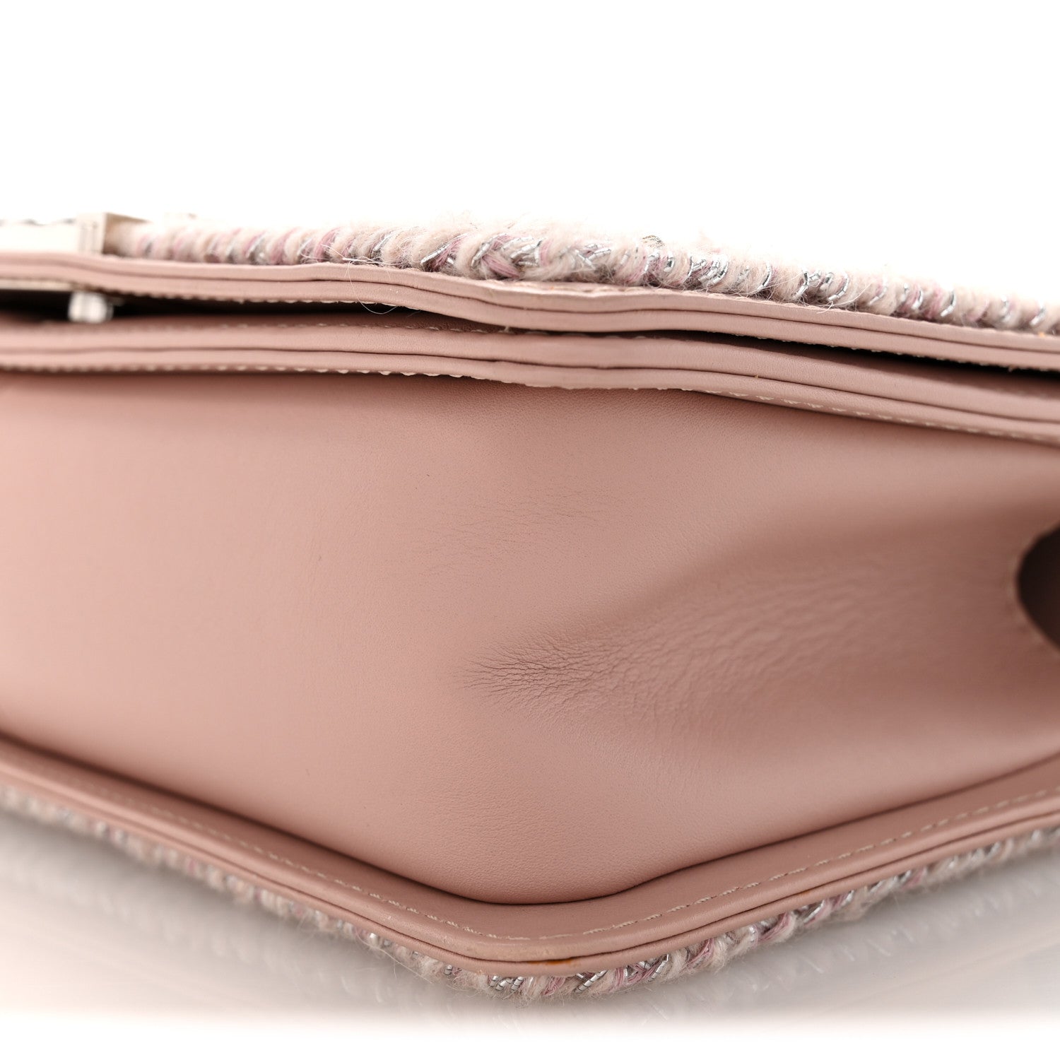 Calfskin Chevron Tweed Medium Boy Flap Pink
