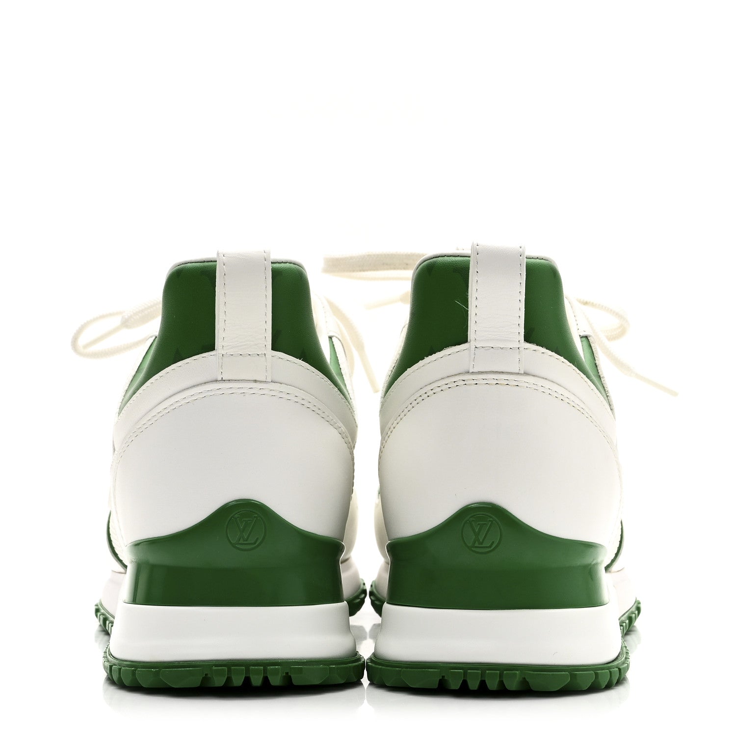 Calfskin Monogram Run Away Sneakers 37 White Green