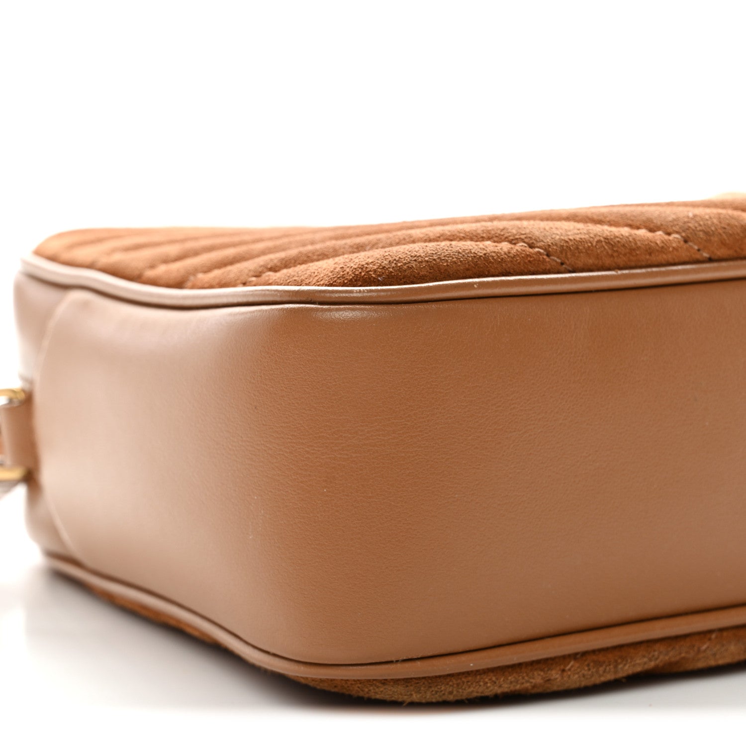 Suede Matelasse Monogram Lou Camera Bag Cinnamon