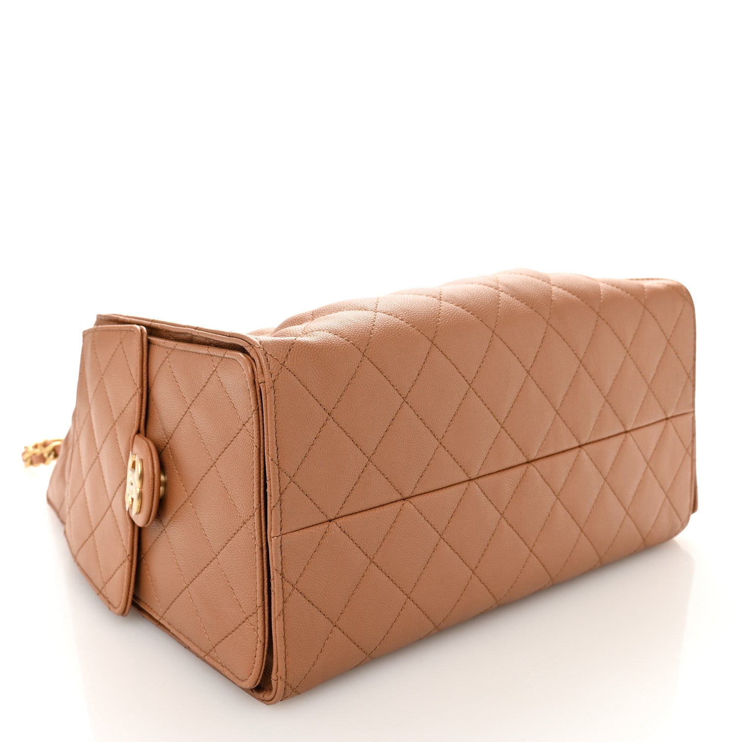 Caviar Quilted Medium Chanel 25 Handbag Brown