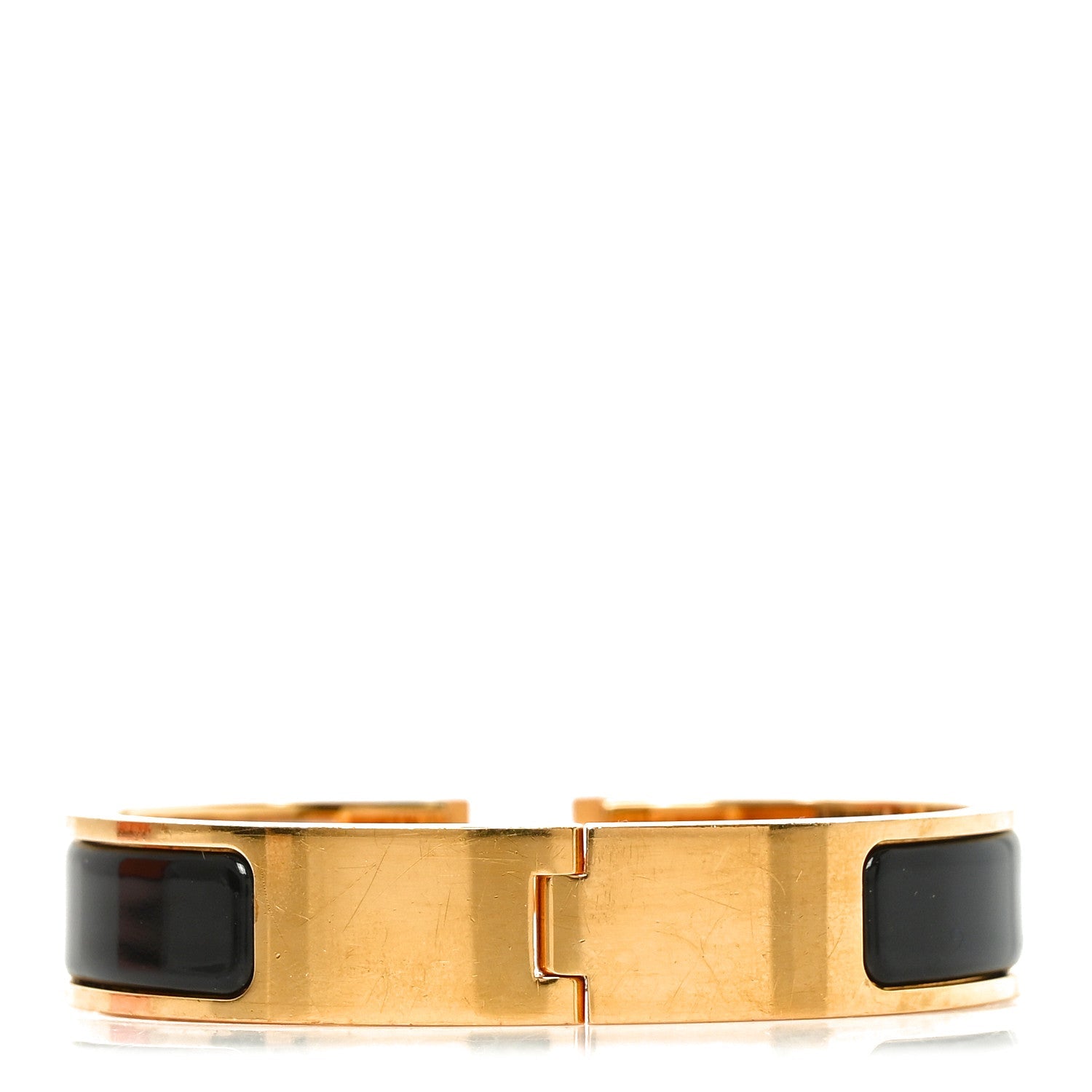 Enamel Narrow Clic Clac H Bracelet PM Black
