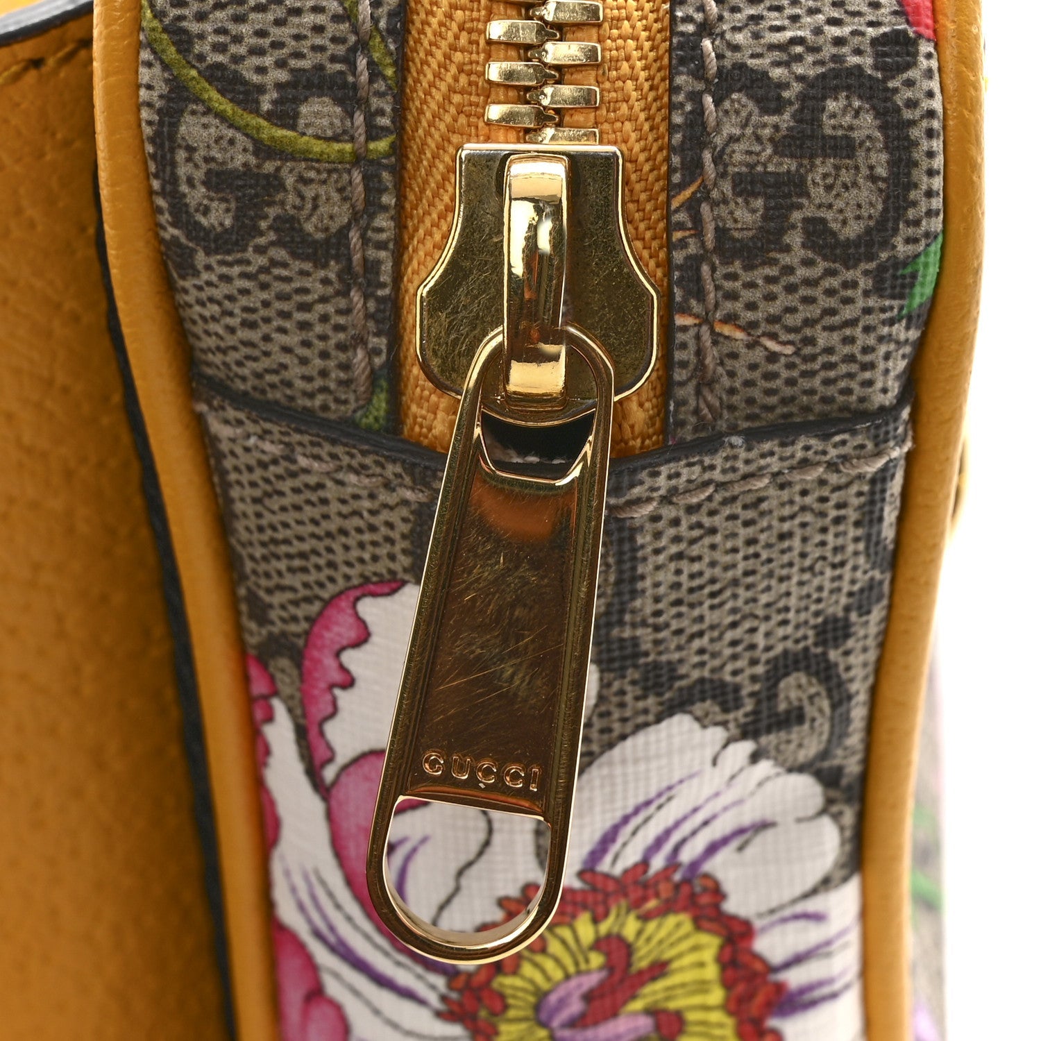 GG Supreme Monogram Flora Medium Ophidia Belt Bag Beige Multicolor Crop