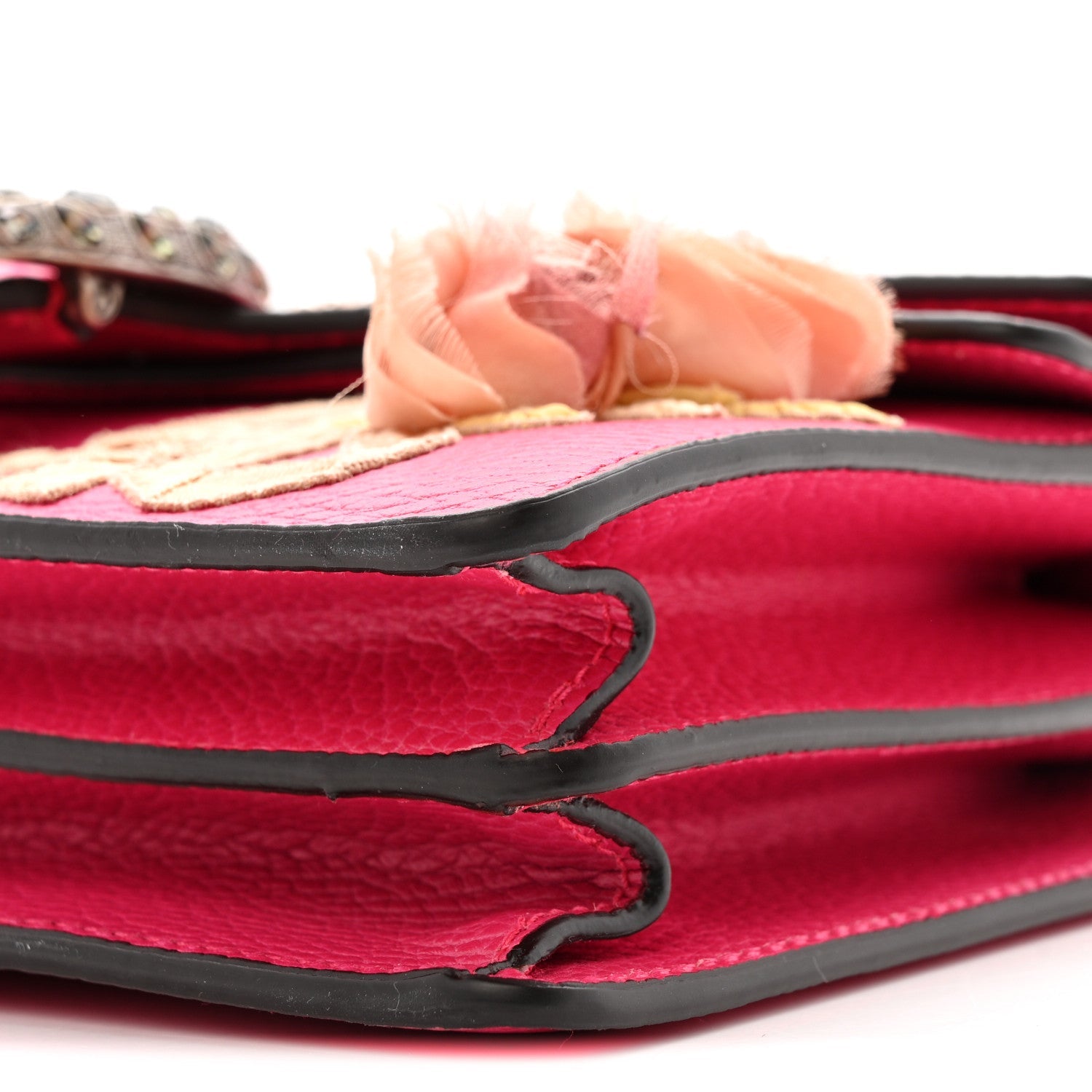 Pebbled Calfskin Embellished Guccify Small Dionysus Shoulder Bag Rosa