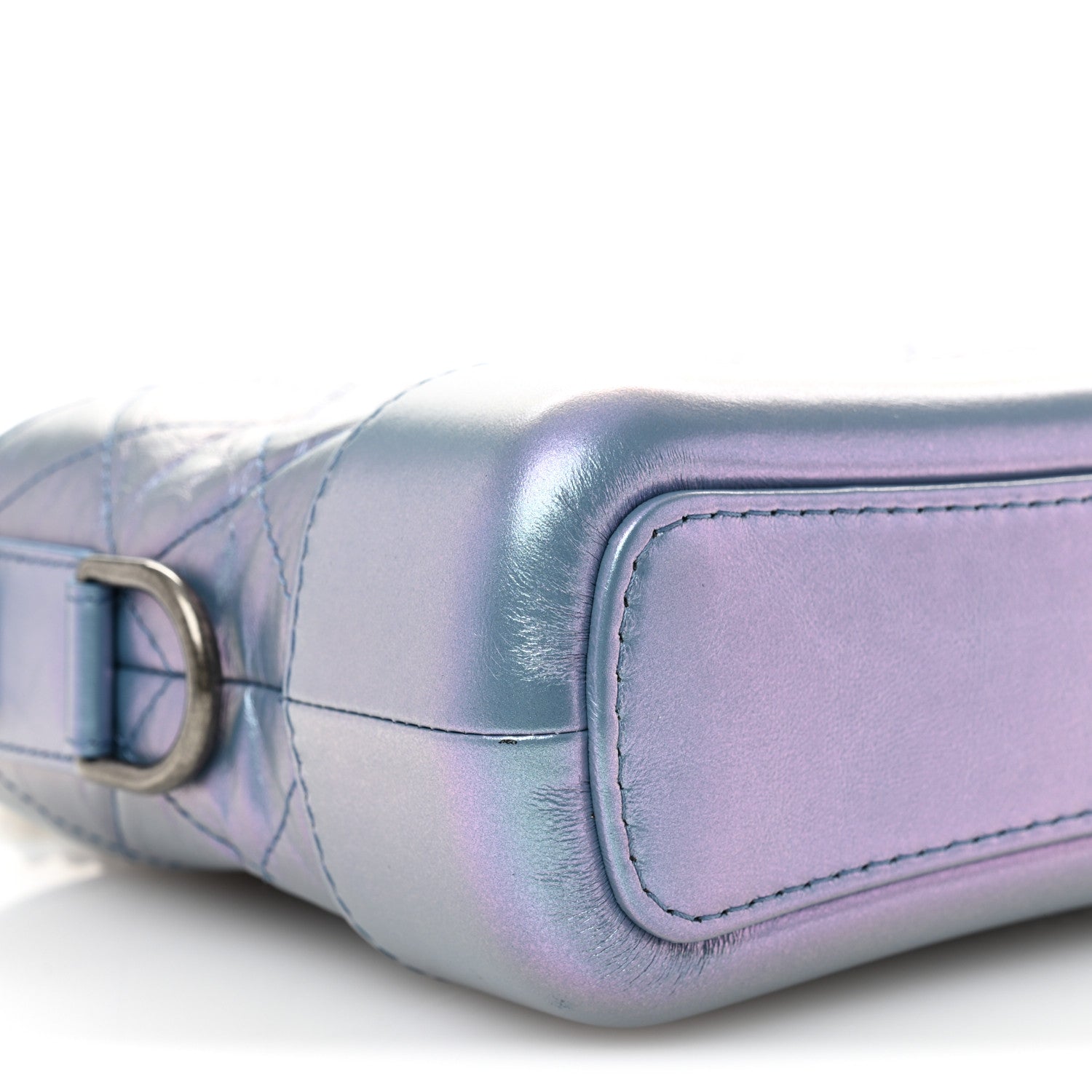 Iridescent Lambskin Calfskin Quilted Small Gabrielle Hobo Blue