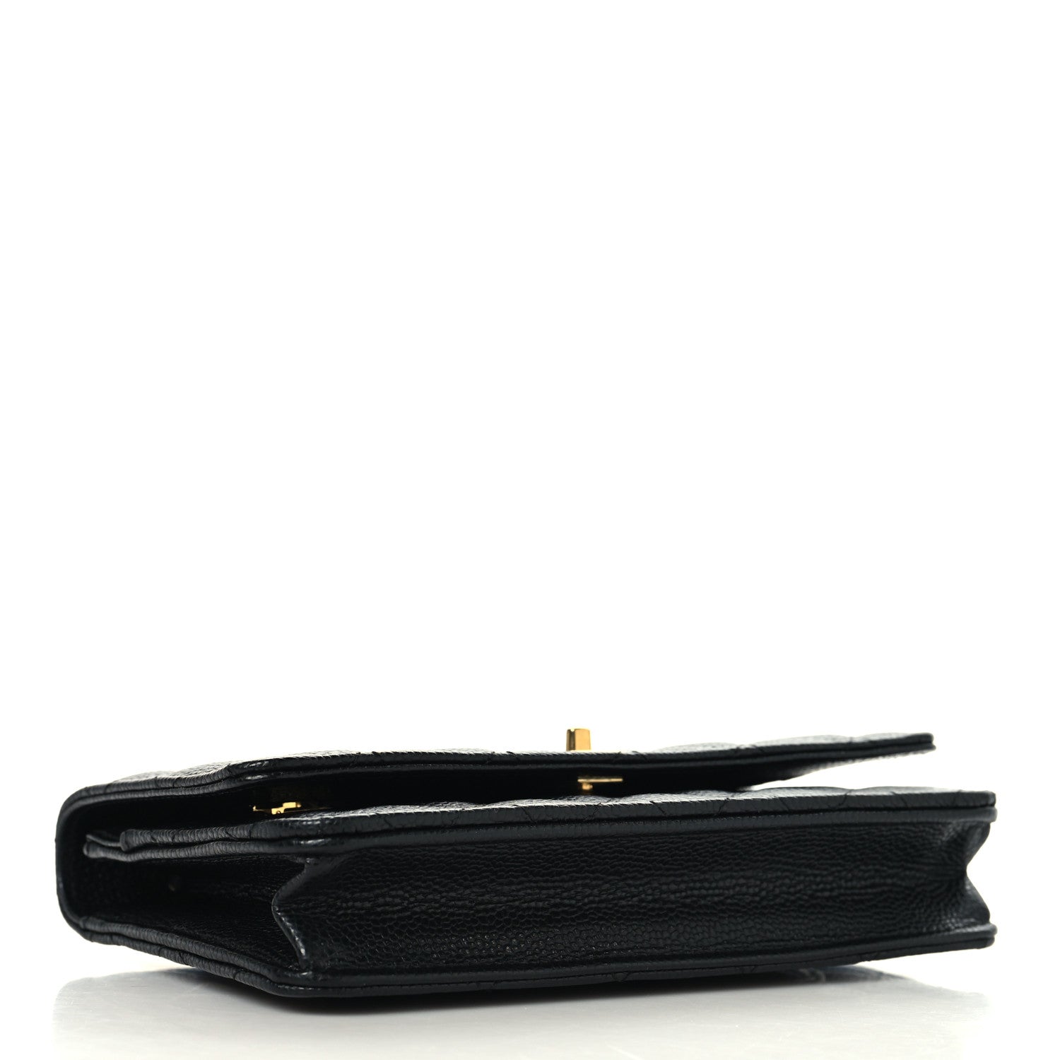 Caviar Quilted CC Turnlock Wallet On Chain WOC Black