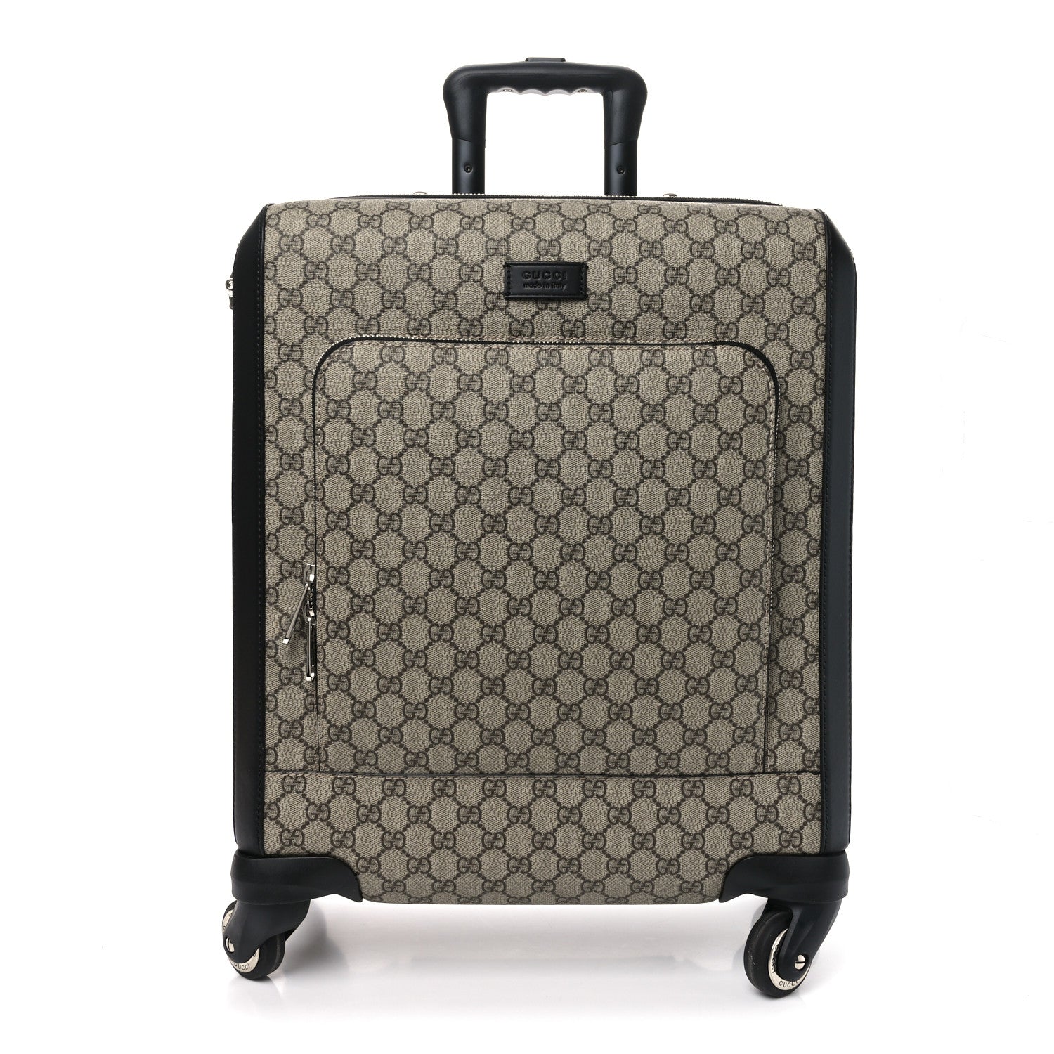 GG Supreme Monogram Calfskin Carry On Trolley Beige Ebony Black