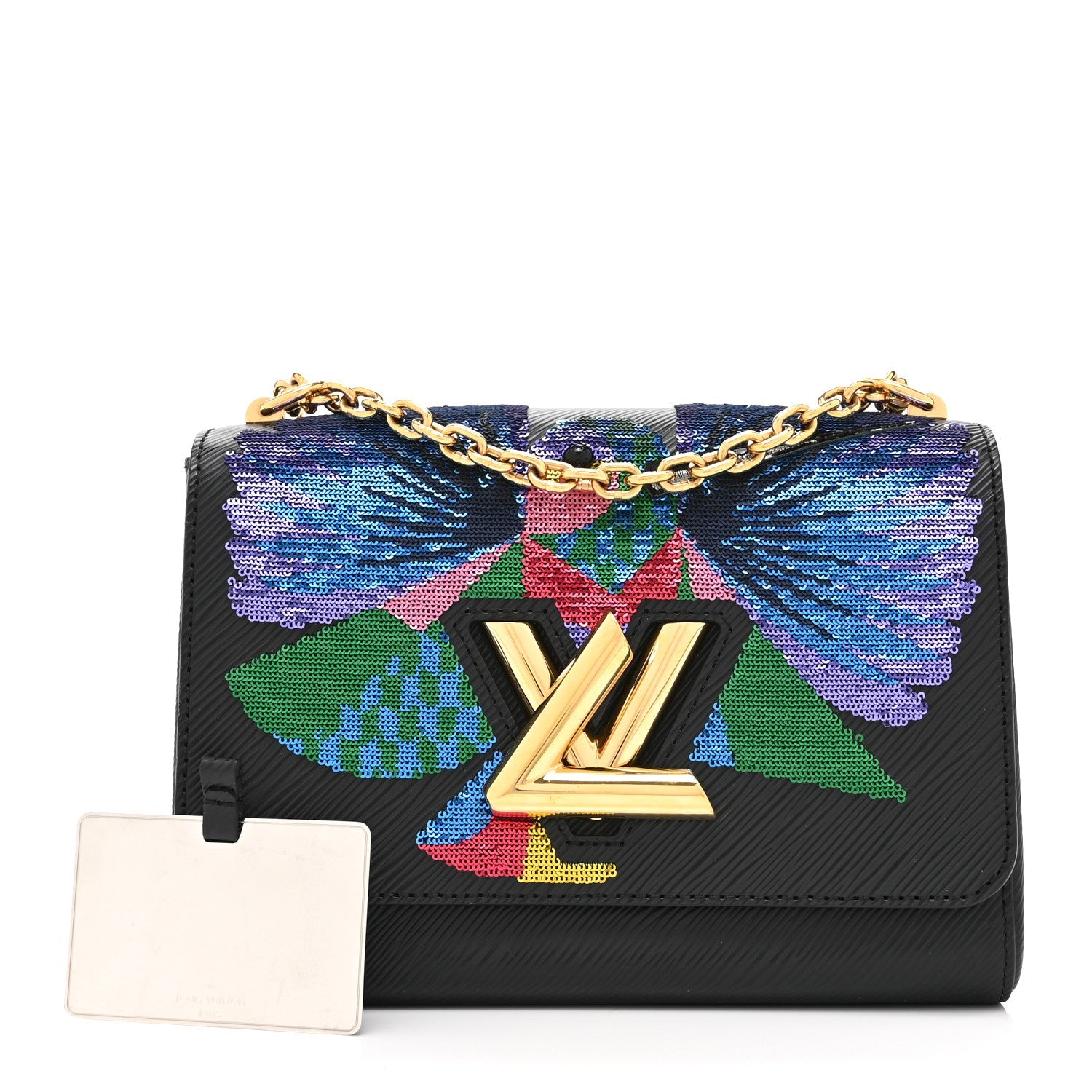 Epi Sequin Bird Twist Shoulder Bag MM Black