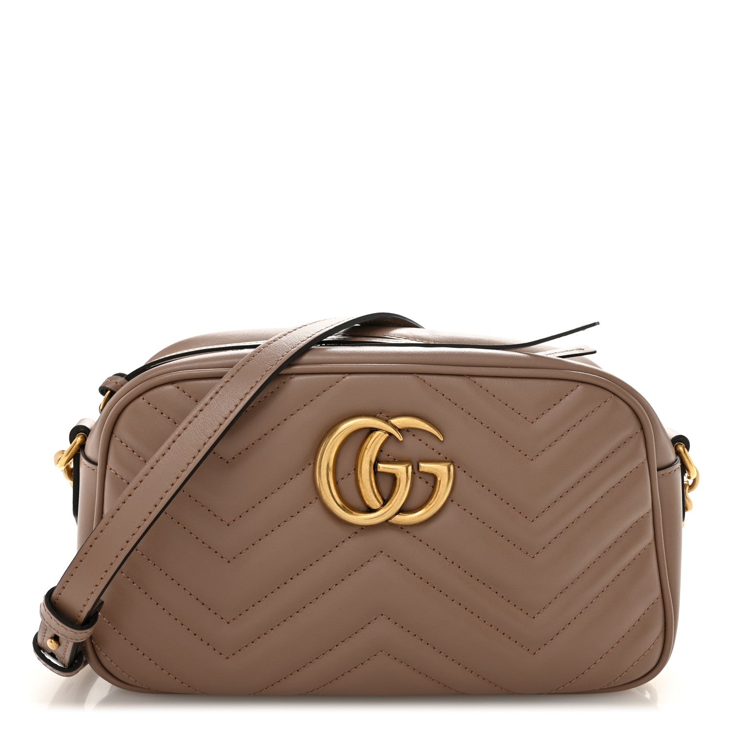Calfskin Matelasse Small GG Marmont Chain Shoulder Bag Porcelain Rose