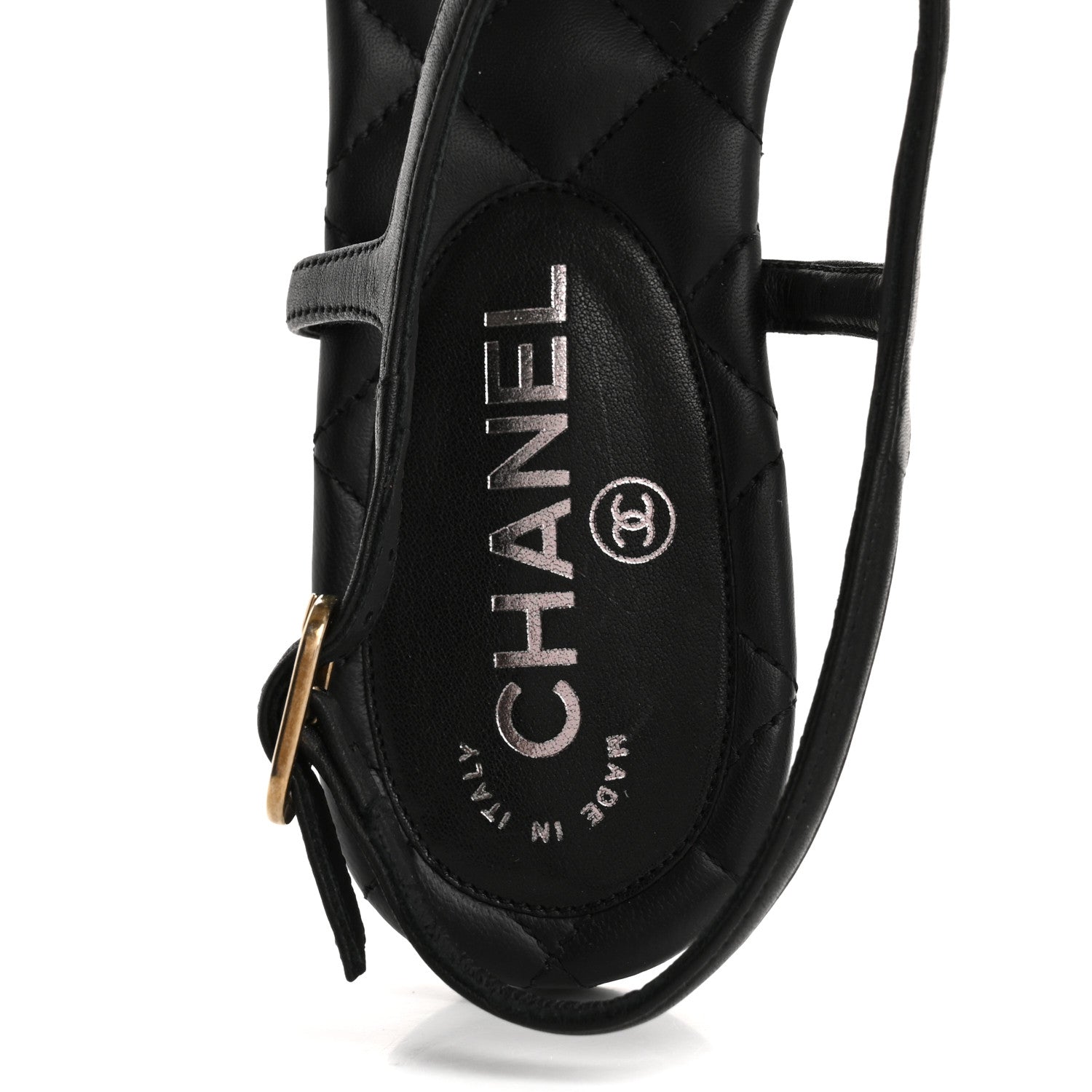 Calfskin Paris Dallas Quilted Star CC Thong Sandals 37 Black