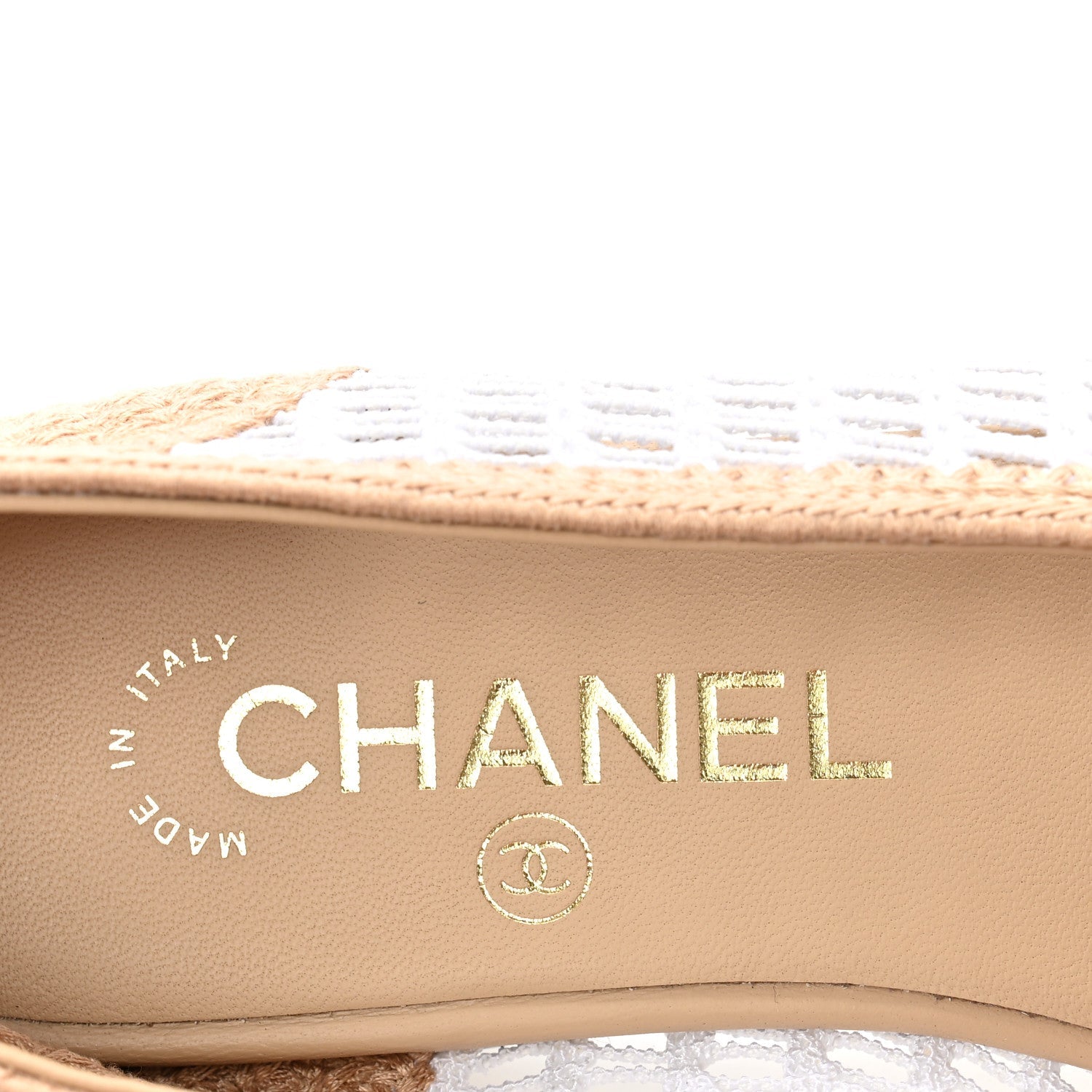 Raffia Cap Toe Ballerina Flats 36 White Beige