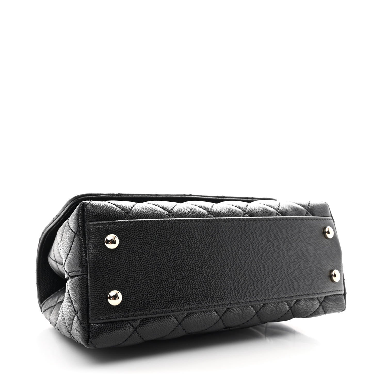 Caviar Quilted Mini Coco Handle Flap Black
