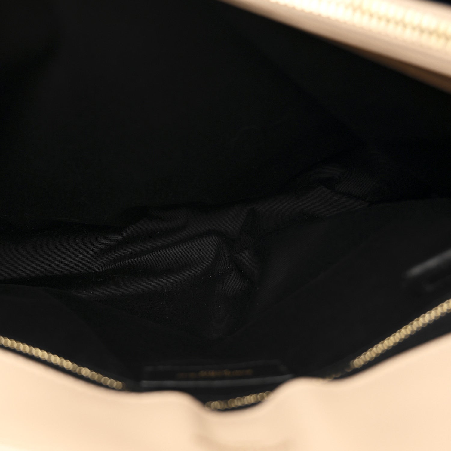 Calfskin Matelasse Large Loulou Monogram Chain Satchel Dark Beige
