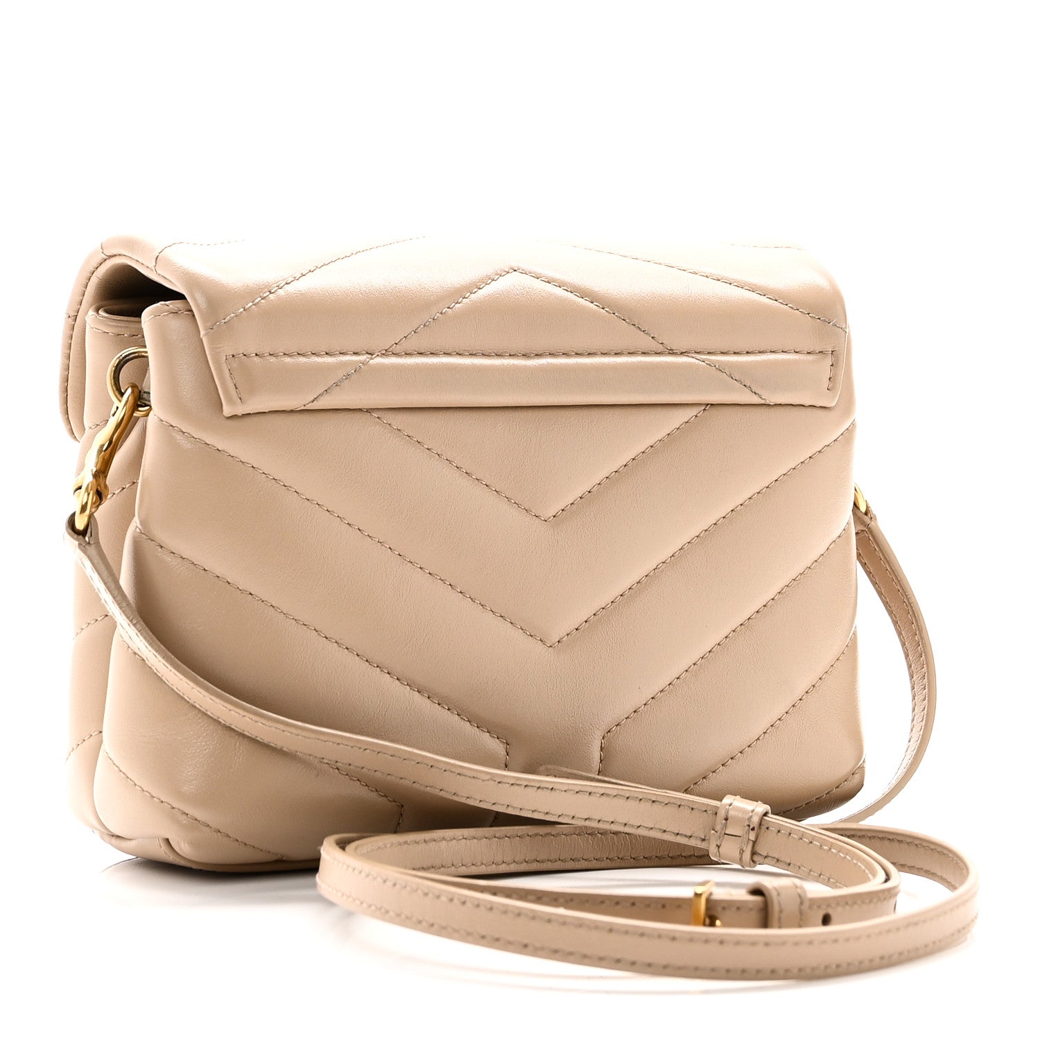 Calfskin Y Quilted Monogram Toy Loulou Crossbody Bag Dark Beige