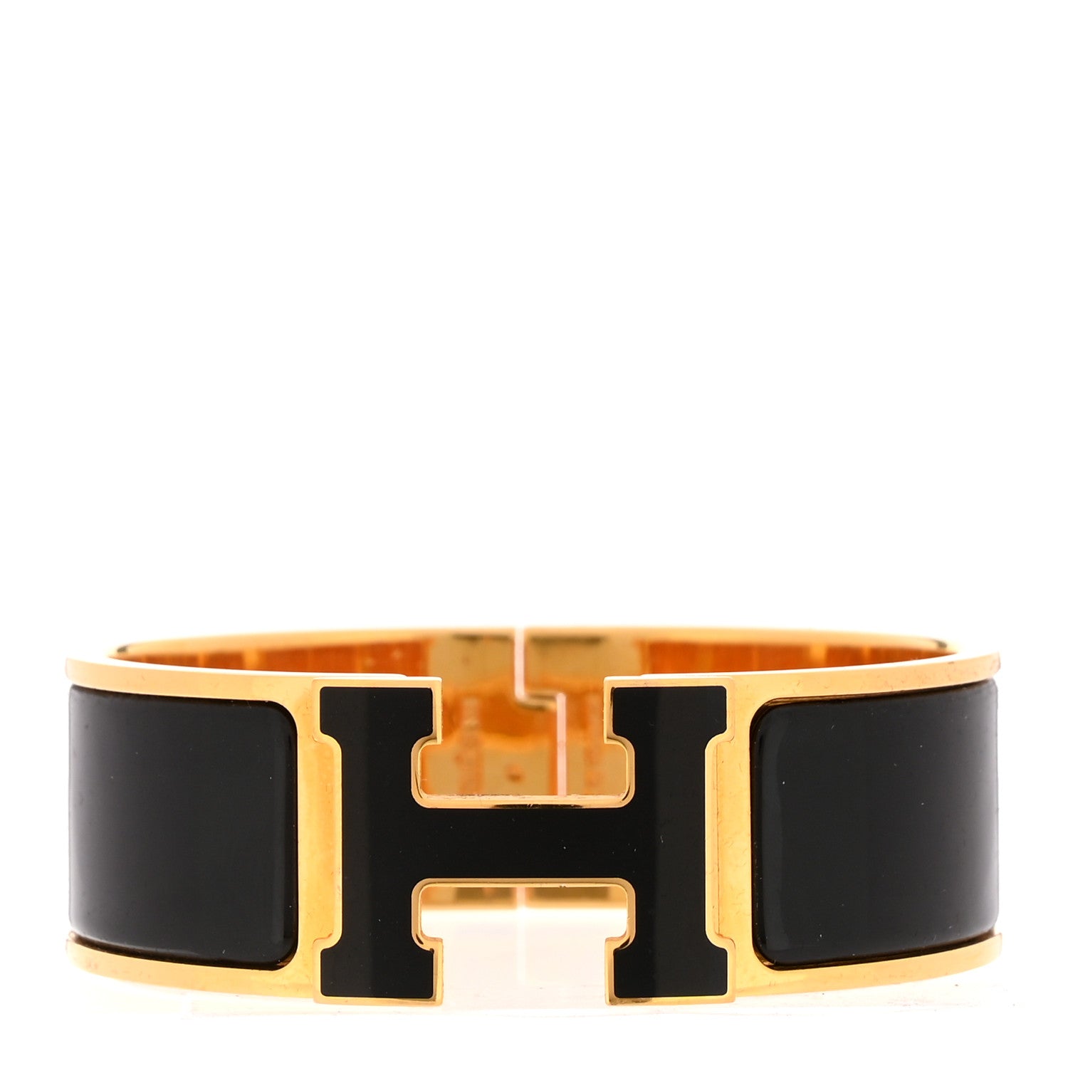Enamel Wide Clic Clac H Bracelet PM Black