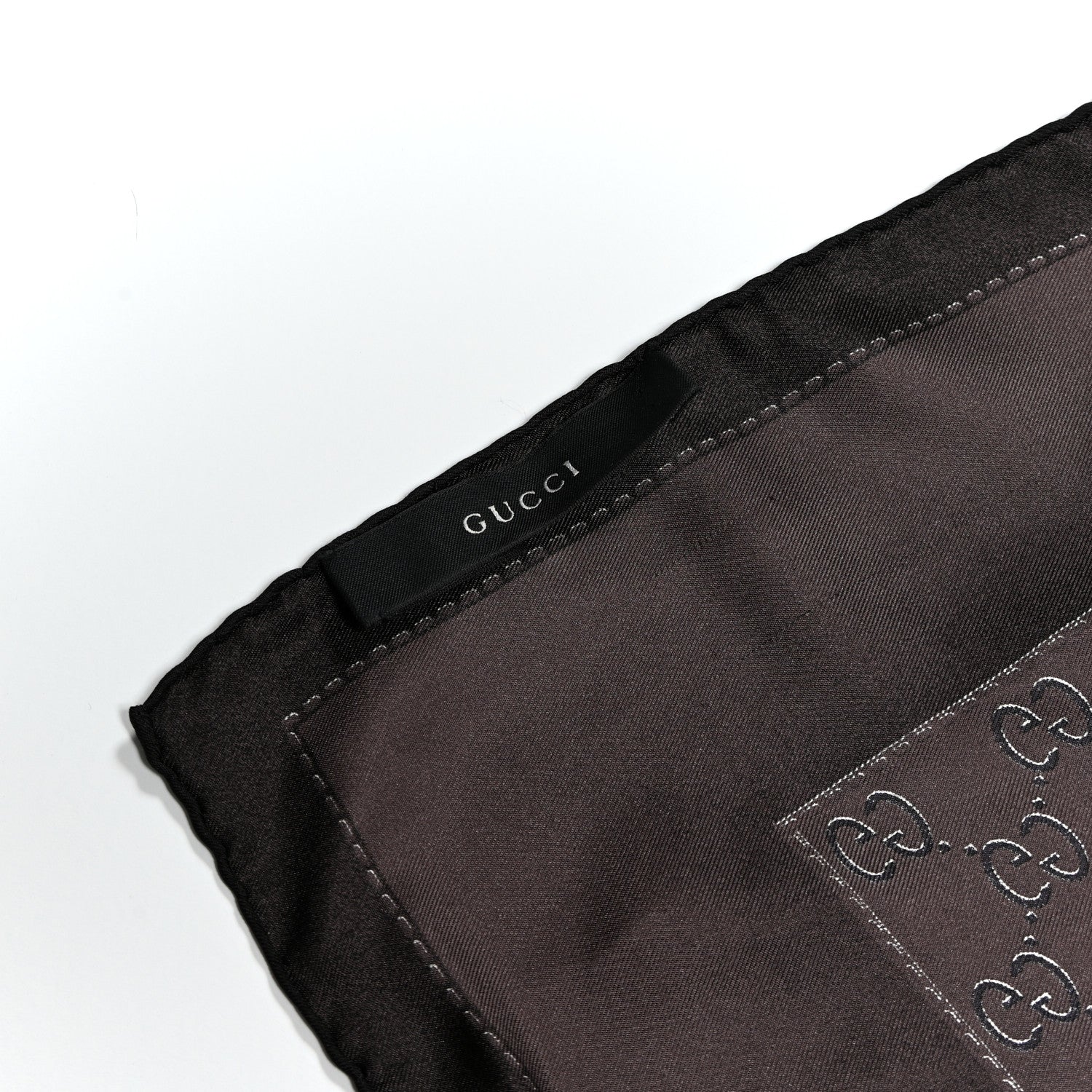 Silk Monogram Square Scarf Brown