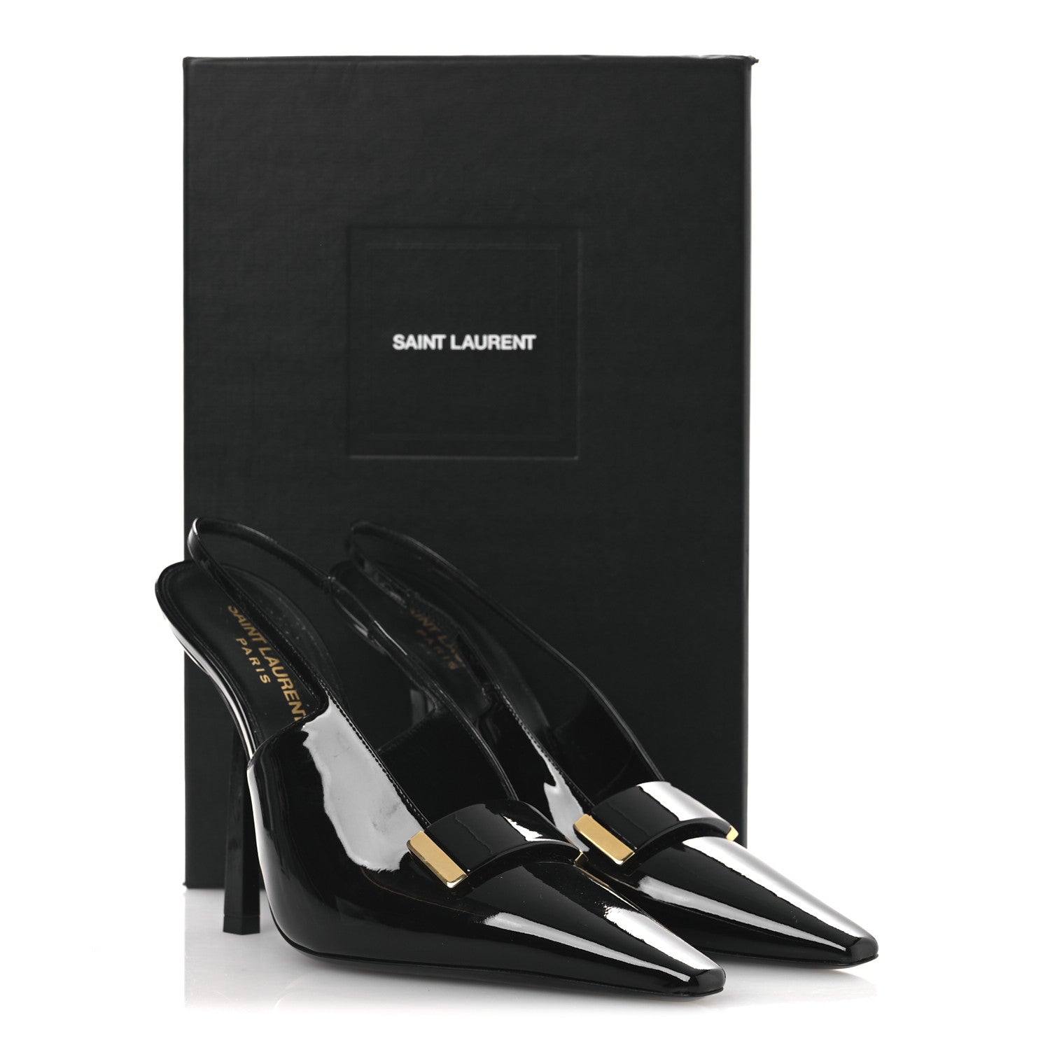 Vernice Grupy Madame 115mm Slingback Pumps 38 Black