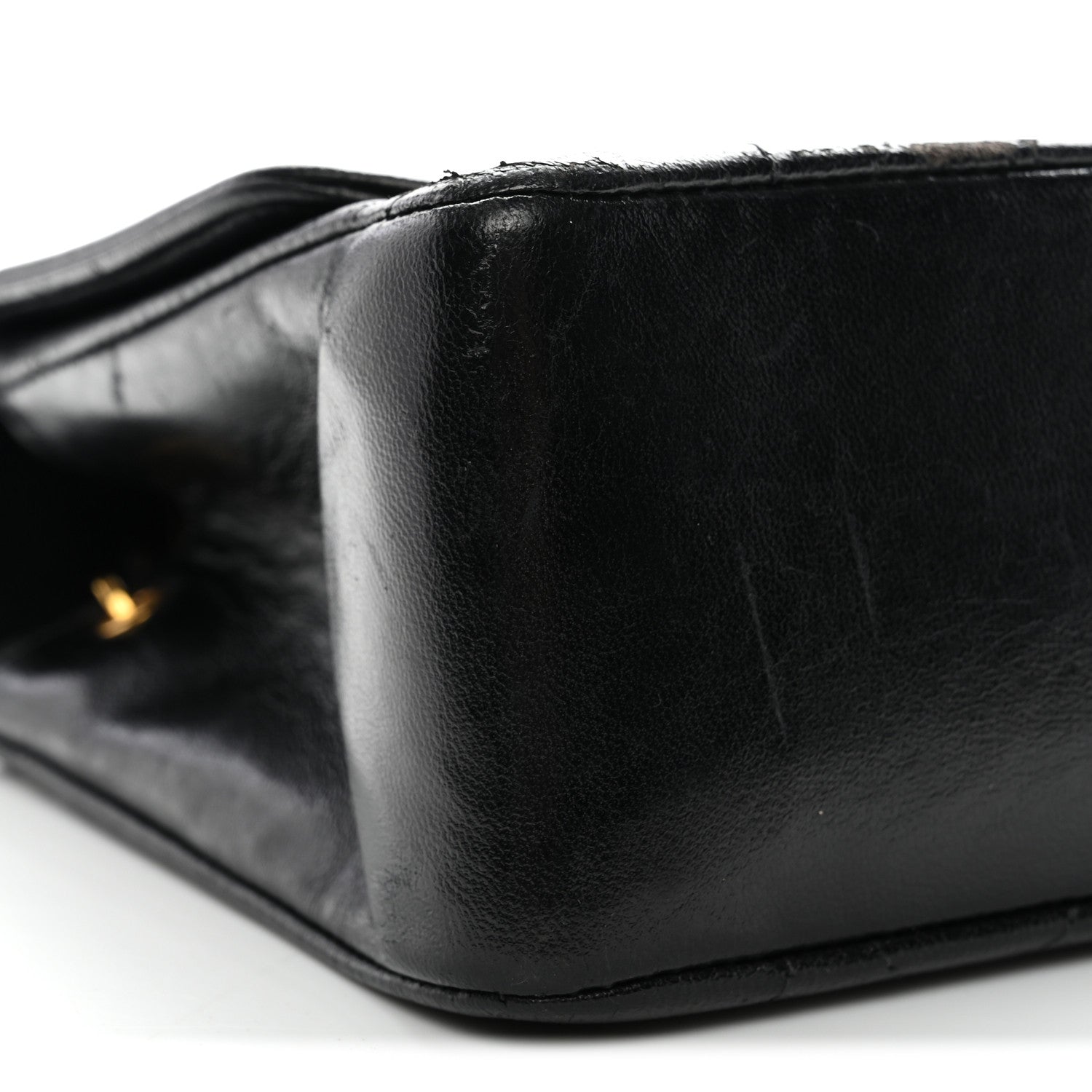 Lambskin Quilted Small Single Flap Black