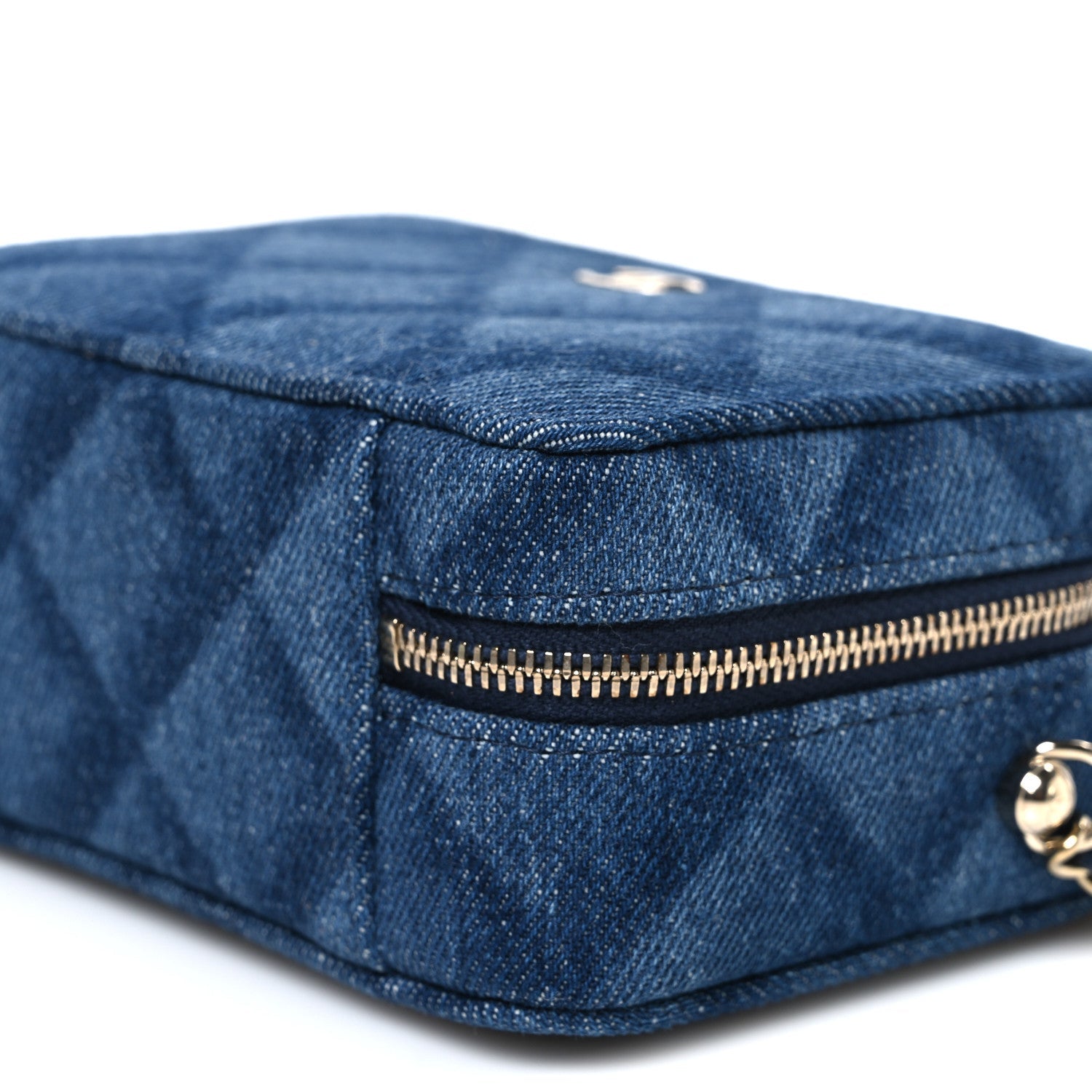 Printed Denim CC Camera Case Blue