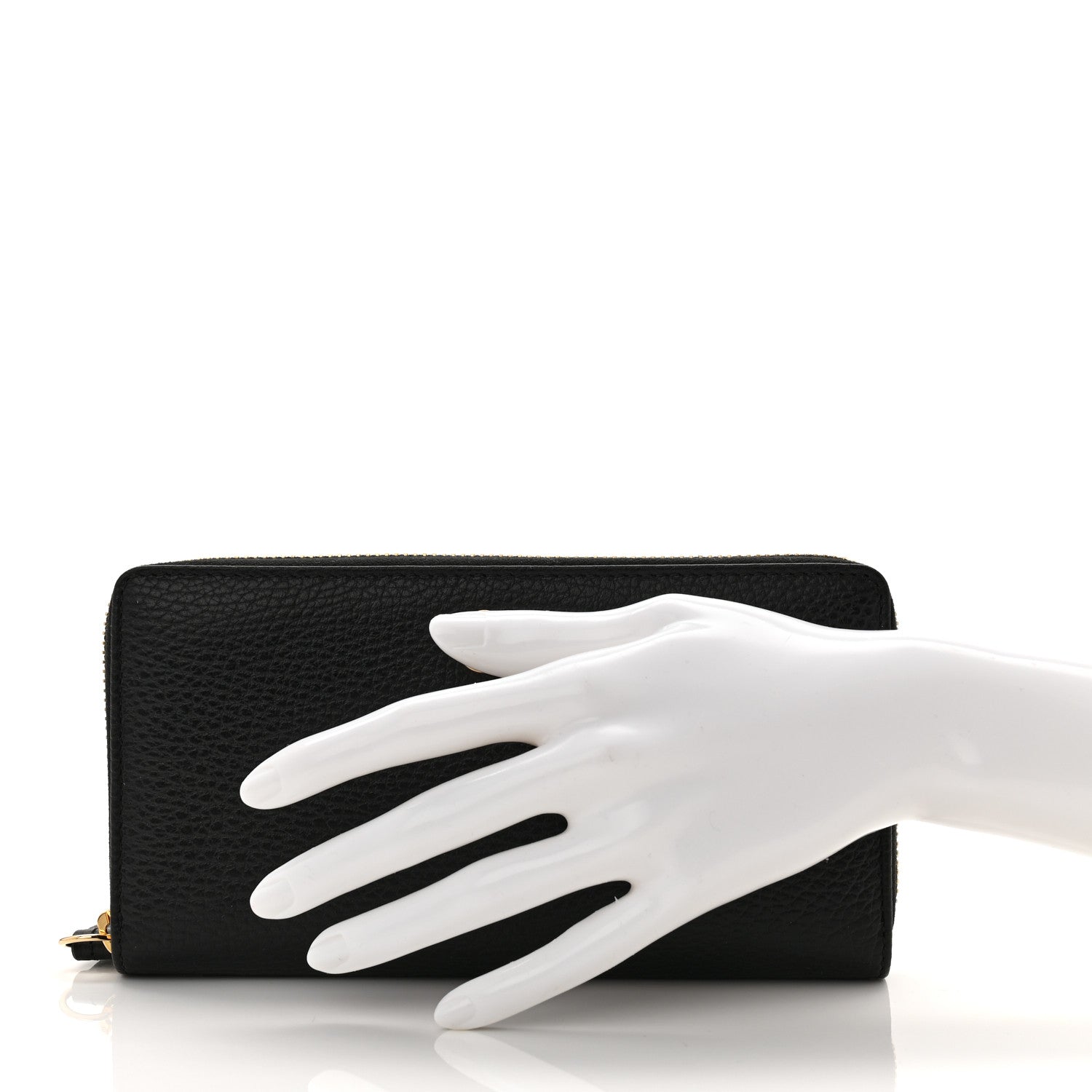 Dollar Calfskin GG Marmont Zip Around Wallet Black