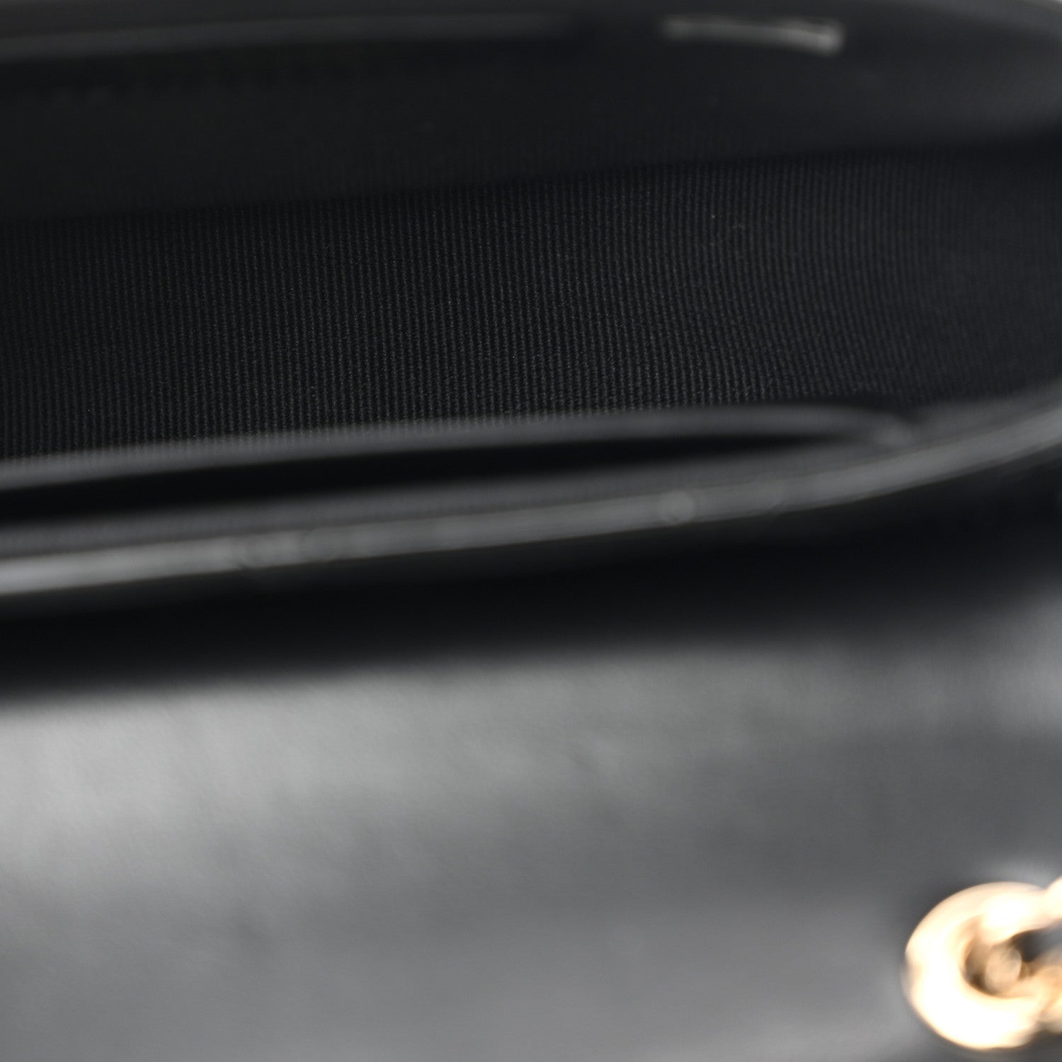 Patent Calfskin Quilted Mini Clutch Black