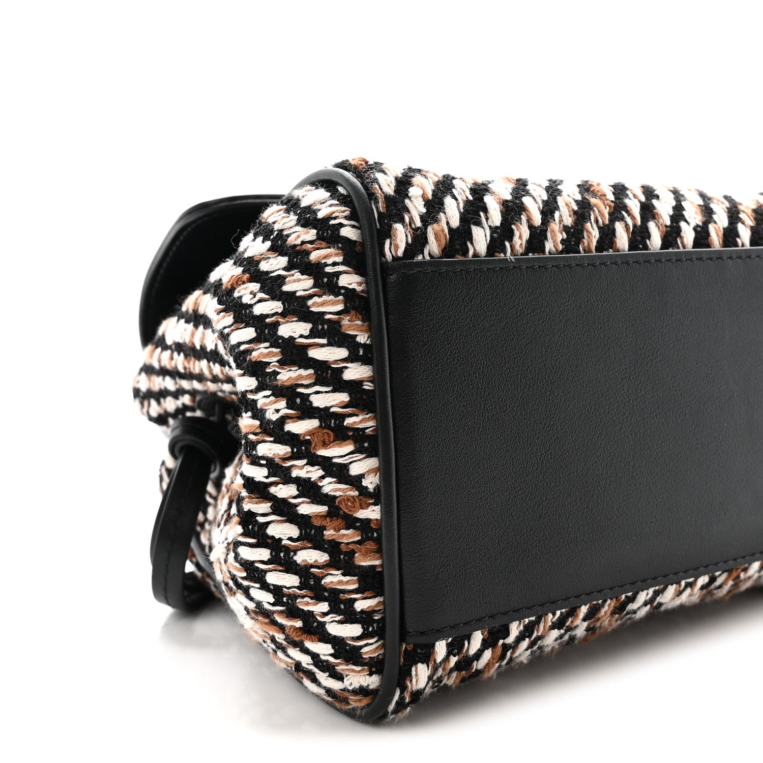 Tweed Calfskin Urban Essentials Small Shopping Bag Black Multicolor