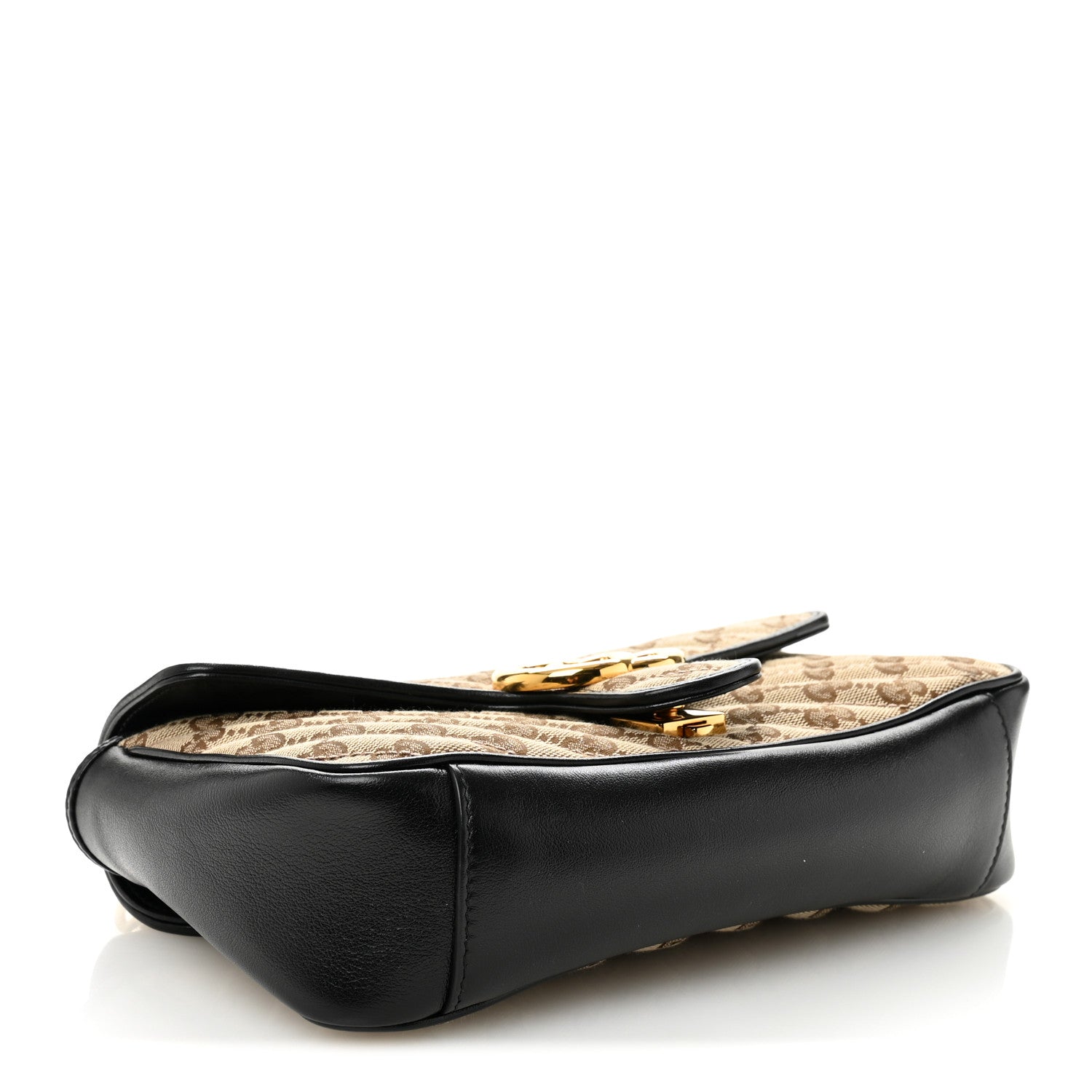 Monogram Matelasse Diagonal Small GG Marmont Shoulder Bag Beige Black