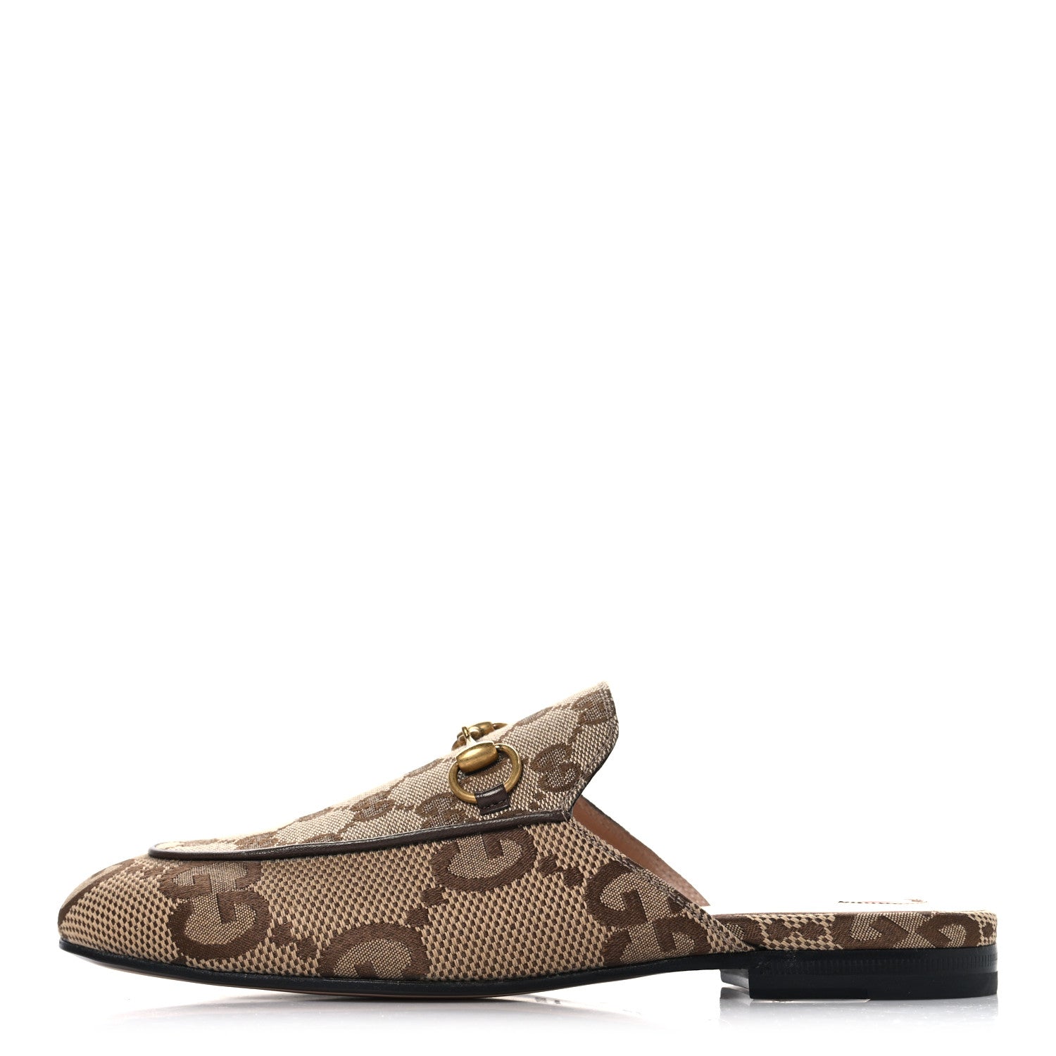 Monogram Jumbo GG Malaga Kid Womens Princetown Slippers 35.5 Camel Ebony New Acero Beige