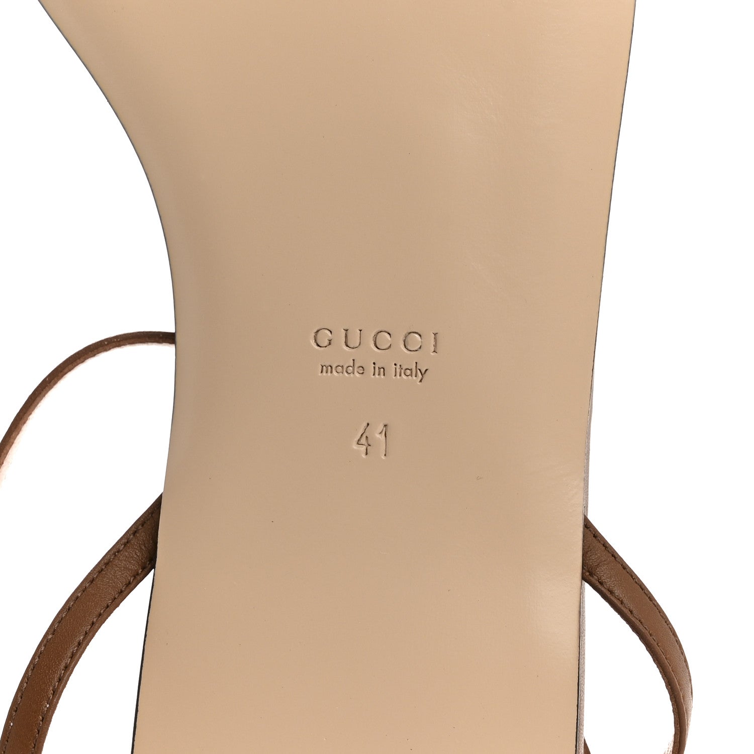 Lifford Calfskin GG Marmont Ankle Wrap Flat Sandals 41 Cognac