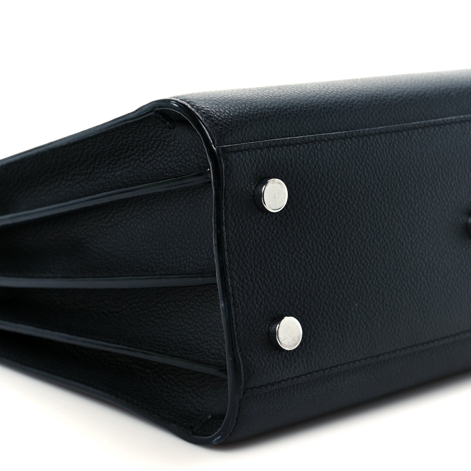 Grained Calfskin Baby Sac De Jour Black