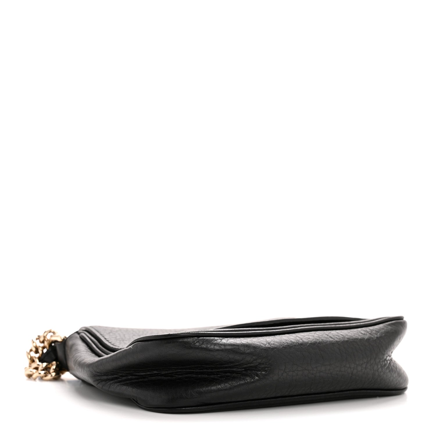 Pebbled Calfskin Small Soho Flap Crossbody Black