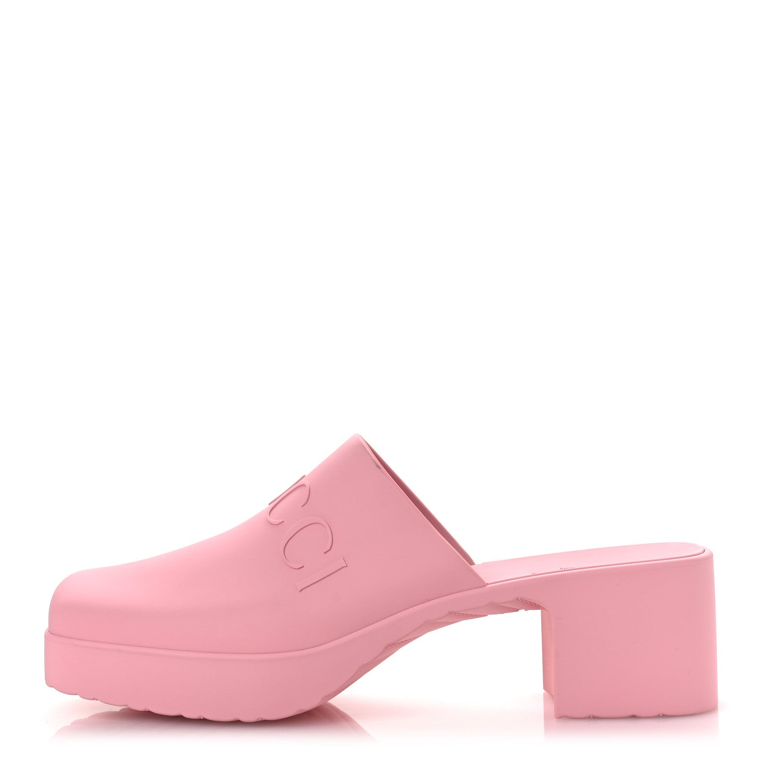 Rubber Gucci Logo Womens Platform 20/60mm Slide Sandals 41 Wild Rose