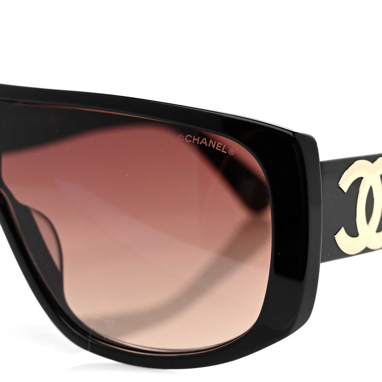 Acetate Shield Sunglasses 5495-A Black